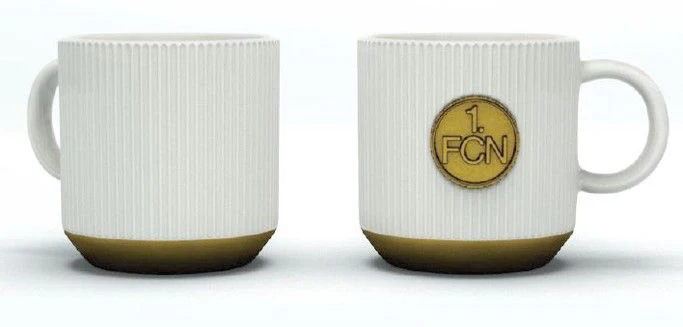 1. FC Nürnberg Tasse Platine weiß