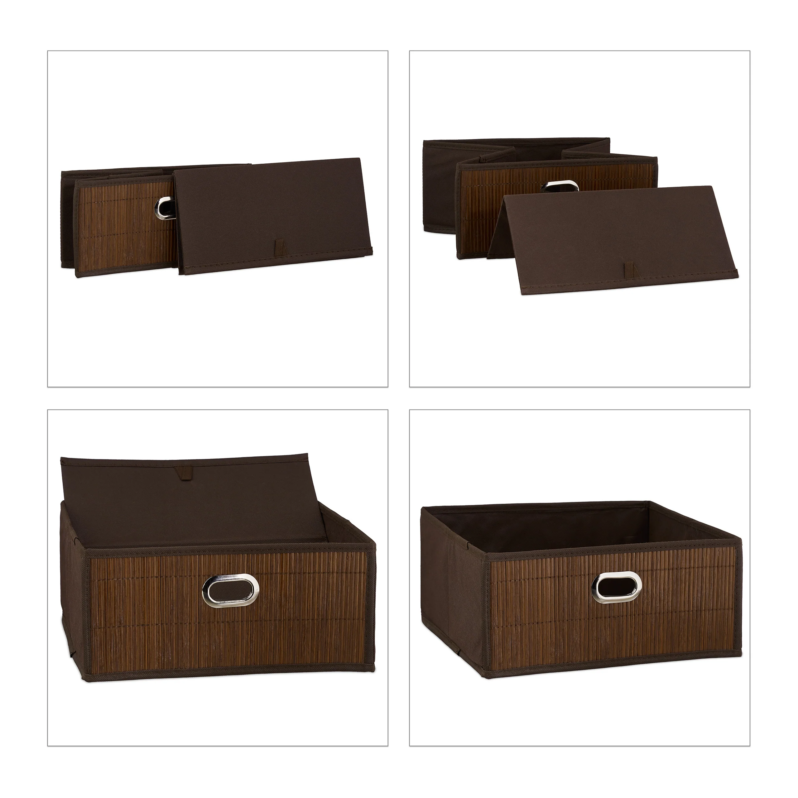 2 x Aufbewahrungskorb Bambus flach braun - Image 31