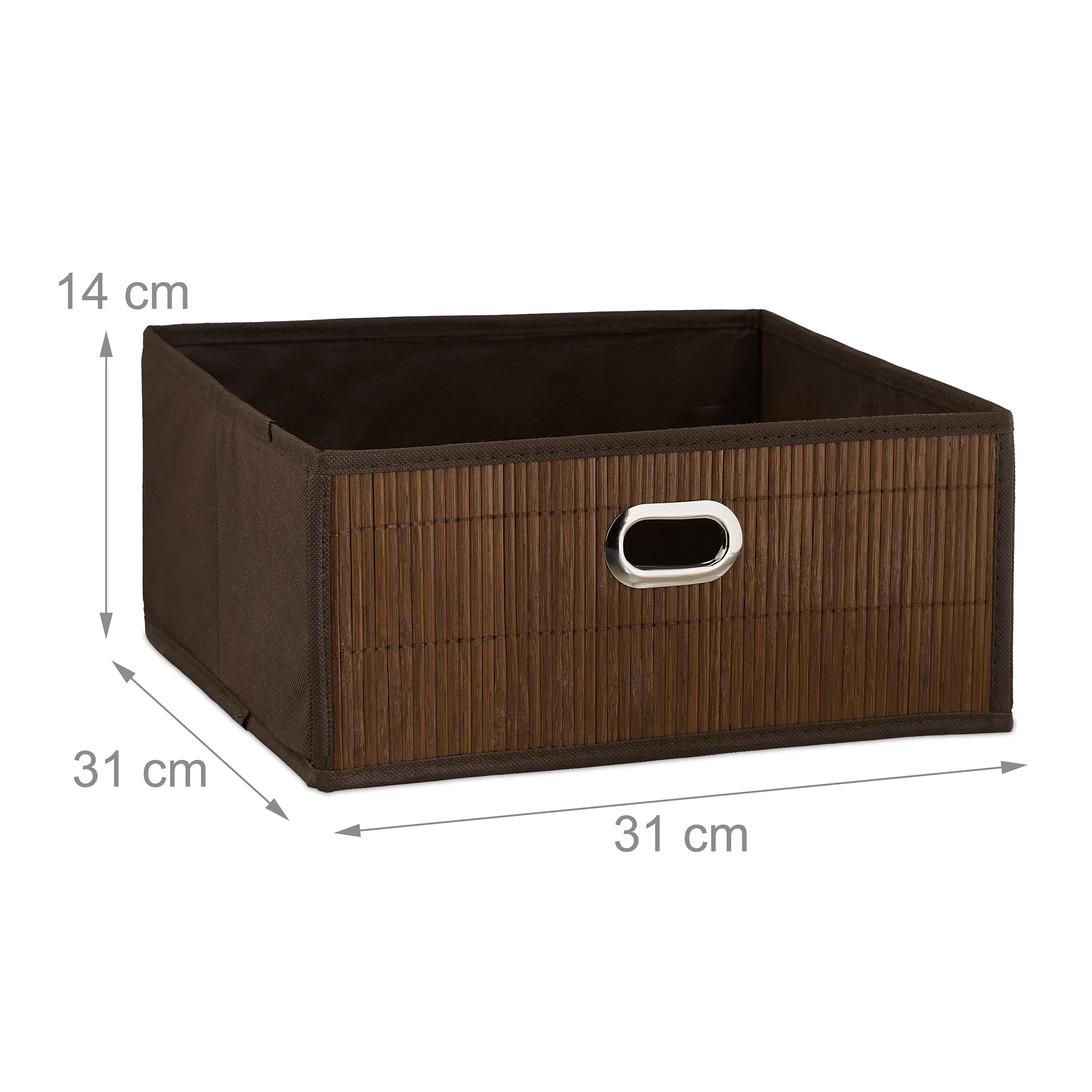 2 x Aufbewahrungskorb Bambus flach braun - Image 34