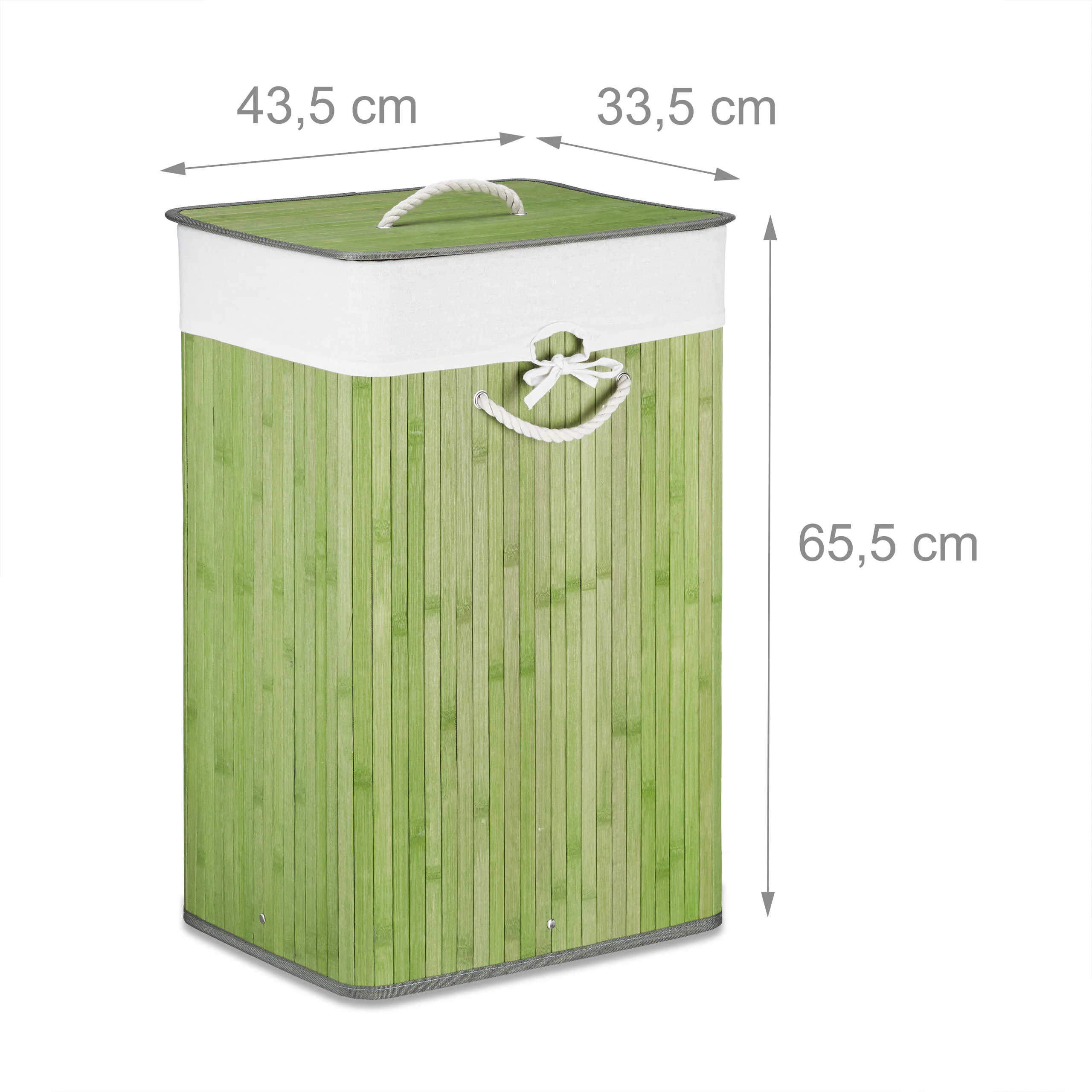 2 x Wäschekorb Bambus eckig weiß - Image 49