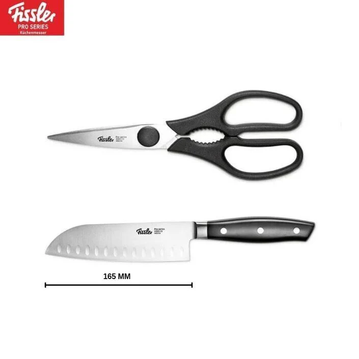 2tlg Küchenmesser-Set - Fissler Santoku Messer 130m + Küchenschere SET 7 - Image 3