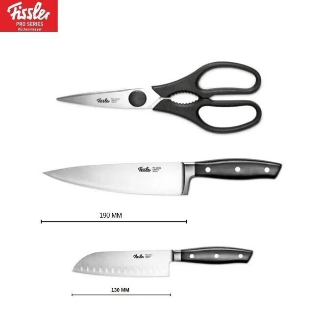 2tlg Küchenmesser-Set - Fissler Santoku Messer 130m + Küchenschere SET 7 - Image 5