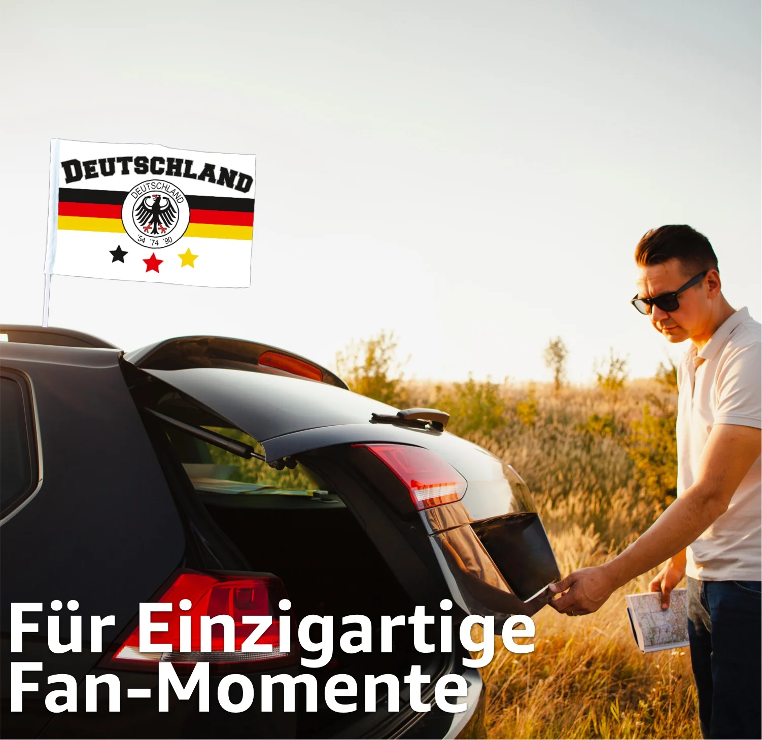 2x Autofahnen Adler Autoflagge Deutschland Auto Autofahne Fahne Flagge Deutschland Fanartikel - Image 5