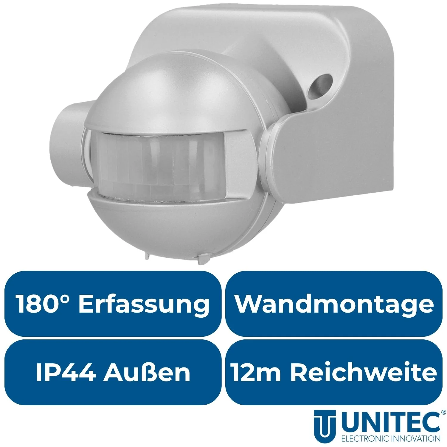 2x Infrarot Bewegungsmelder Neigbar IP44 180 Grad Silber - Image 6