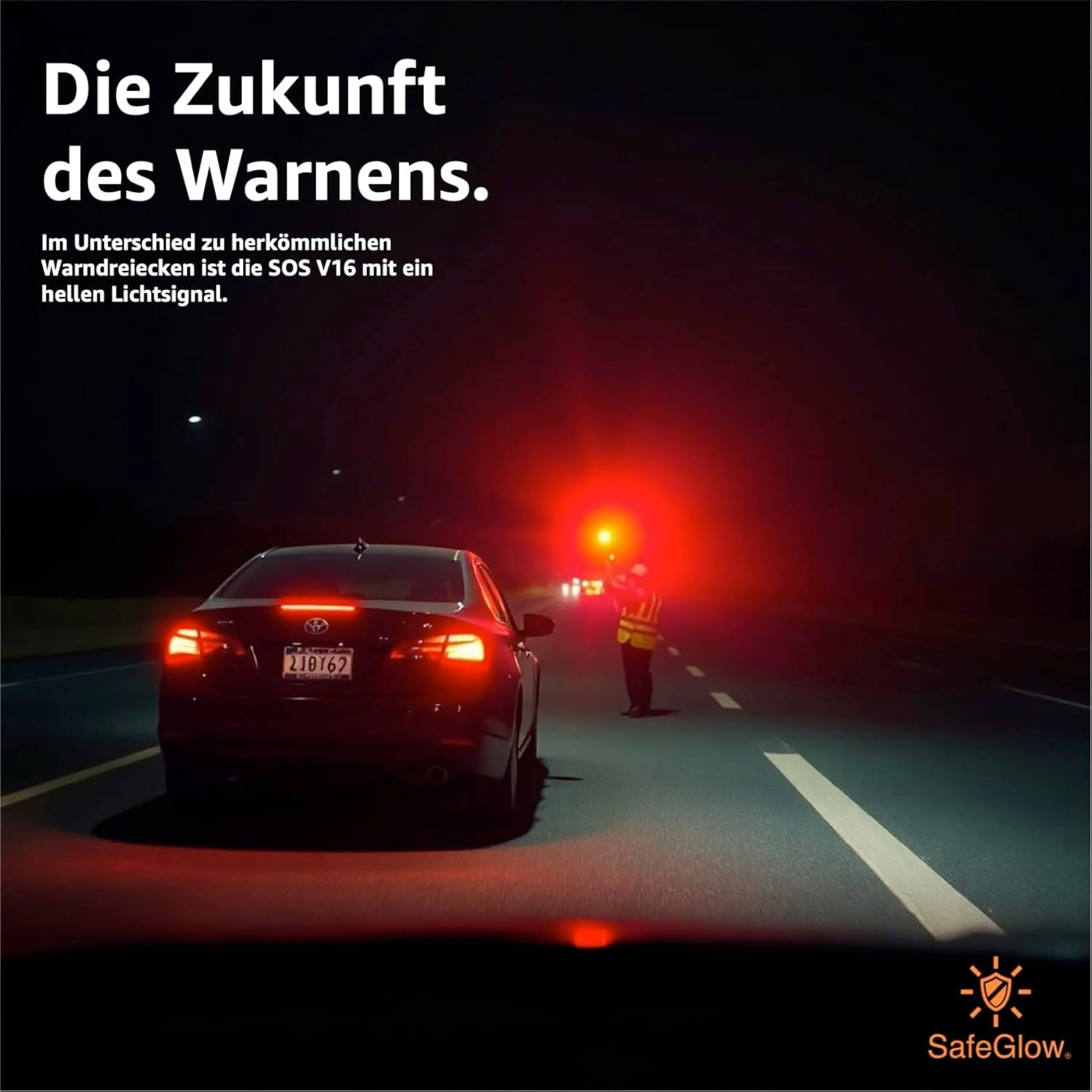 3 in 1 Set - Warnleuchte V16 Notlicht IDIADA Zulassung Nr. PC21020060 - Warnweste & Verbandstasche - Image 4