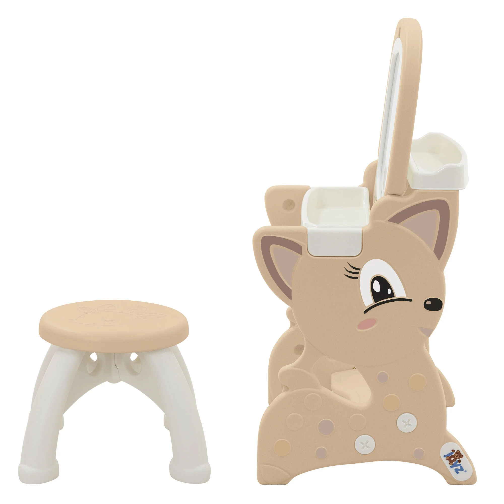 3-in-1 Spieltisch mit 2 Tafeln, Kinderhocker und Zubehör, LCD-Tafel/Magnetische Whiteboard - Image 4