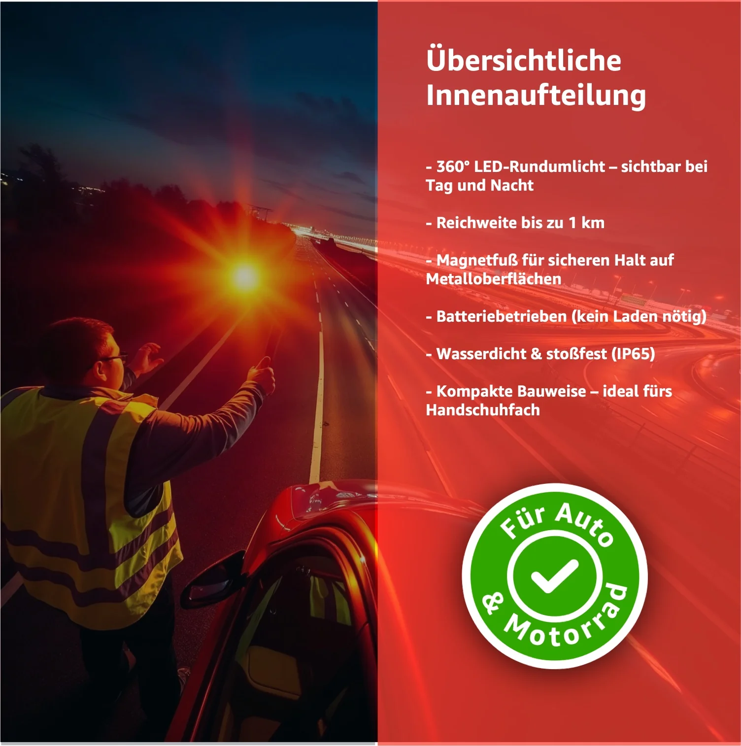 3x V16 EU Notlicht – Warndreieck Alternative & Sicherheitsleuchte – Pflicht ab 2026 Spanien - Image 12