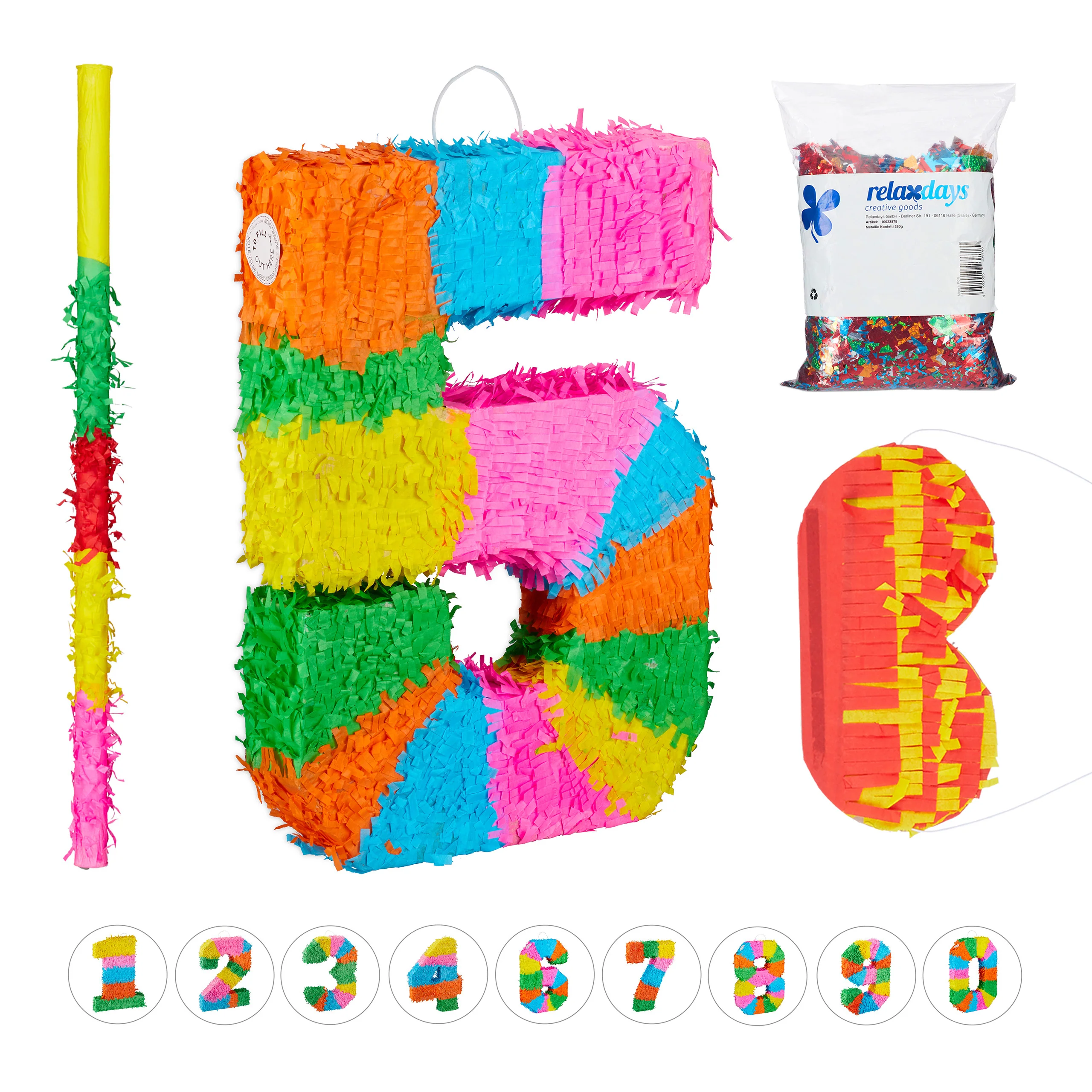 4-tlg. Pinata Set