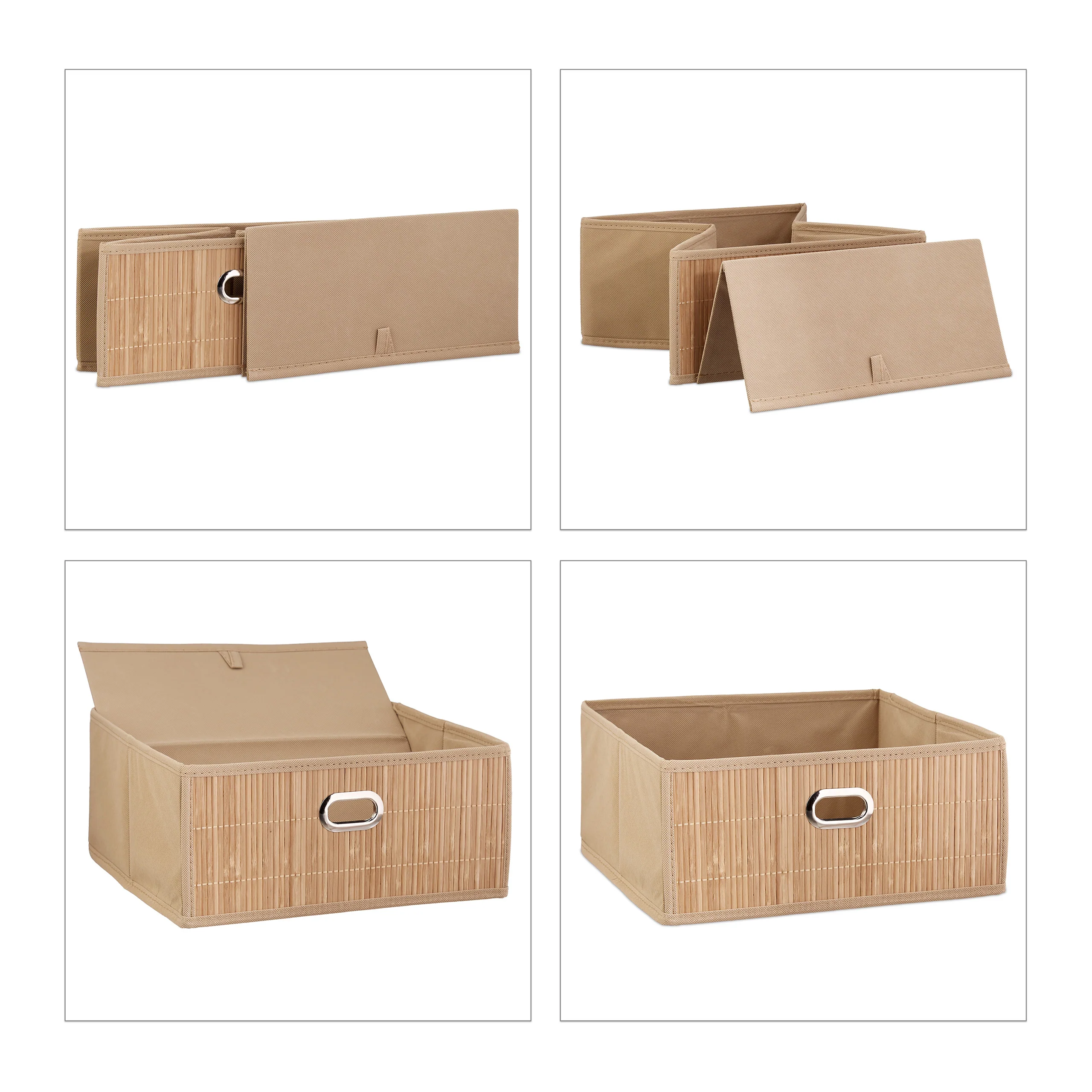 4 x Aufbewahrungskorb Bambus flach - Image 11