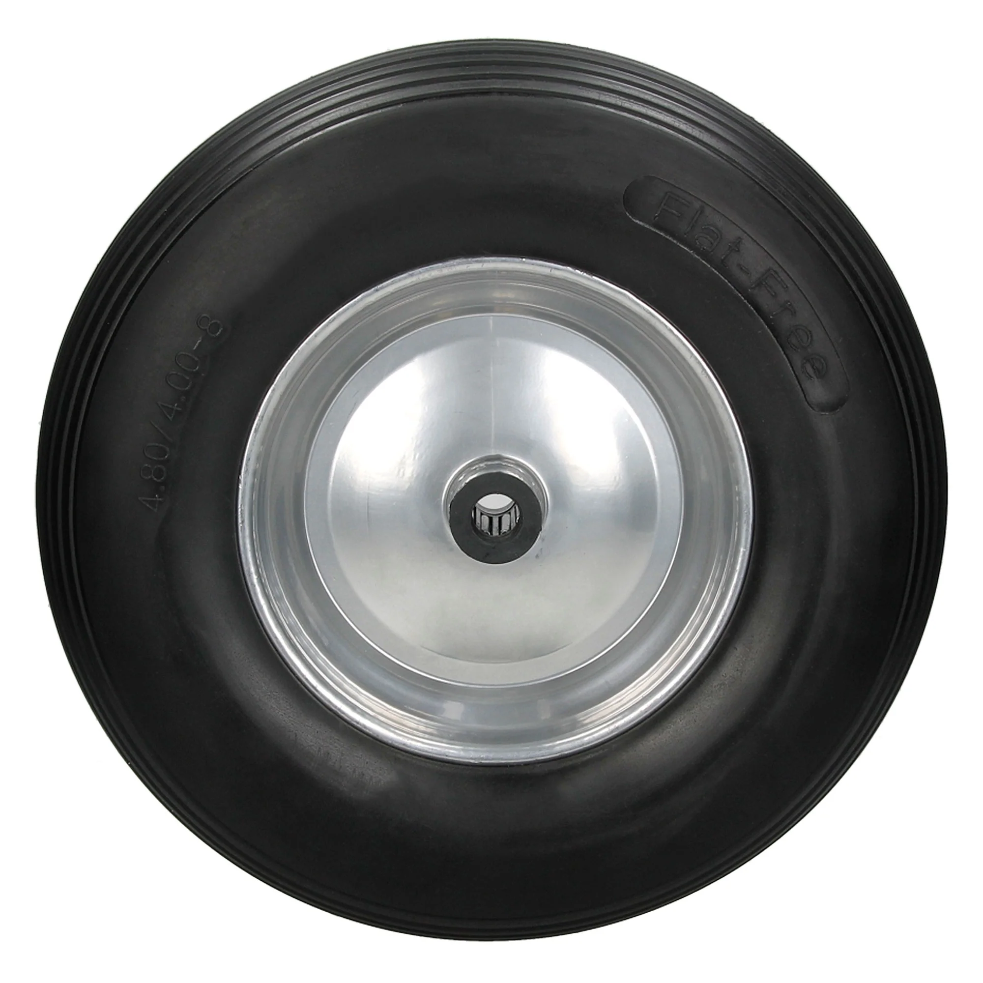 4er Schubkarrenrad Reifen mit Achse PU 4.80/4.00-8 Ø 390 mm Vollgummi Ersatzrad - Image 3