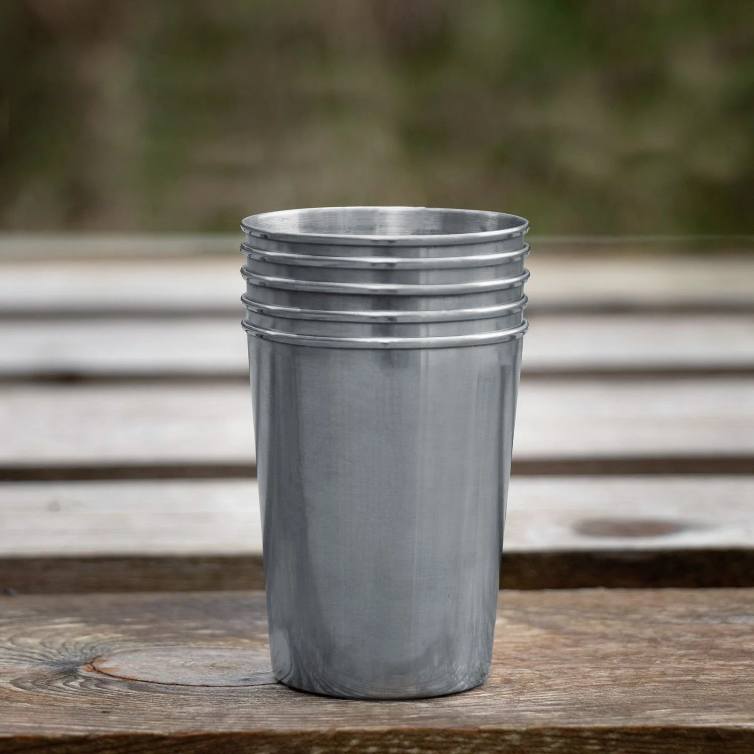 5x Stapelbare Edelstahl Becher Camping Outdoor Metall Becher Tasse - Image 22
