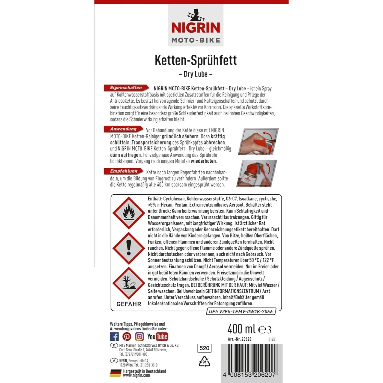 6x MOTO-BIKE Ketten-Sprühfett 400ml - Image 9