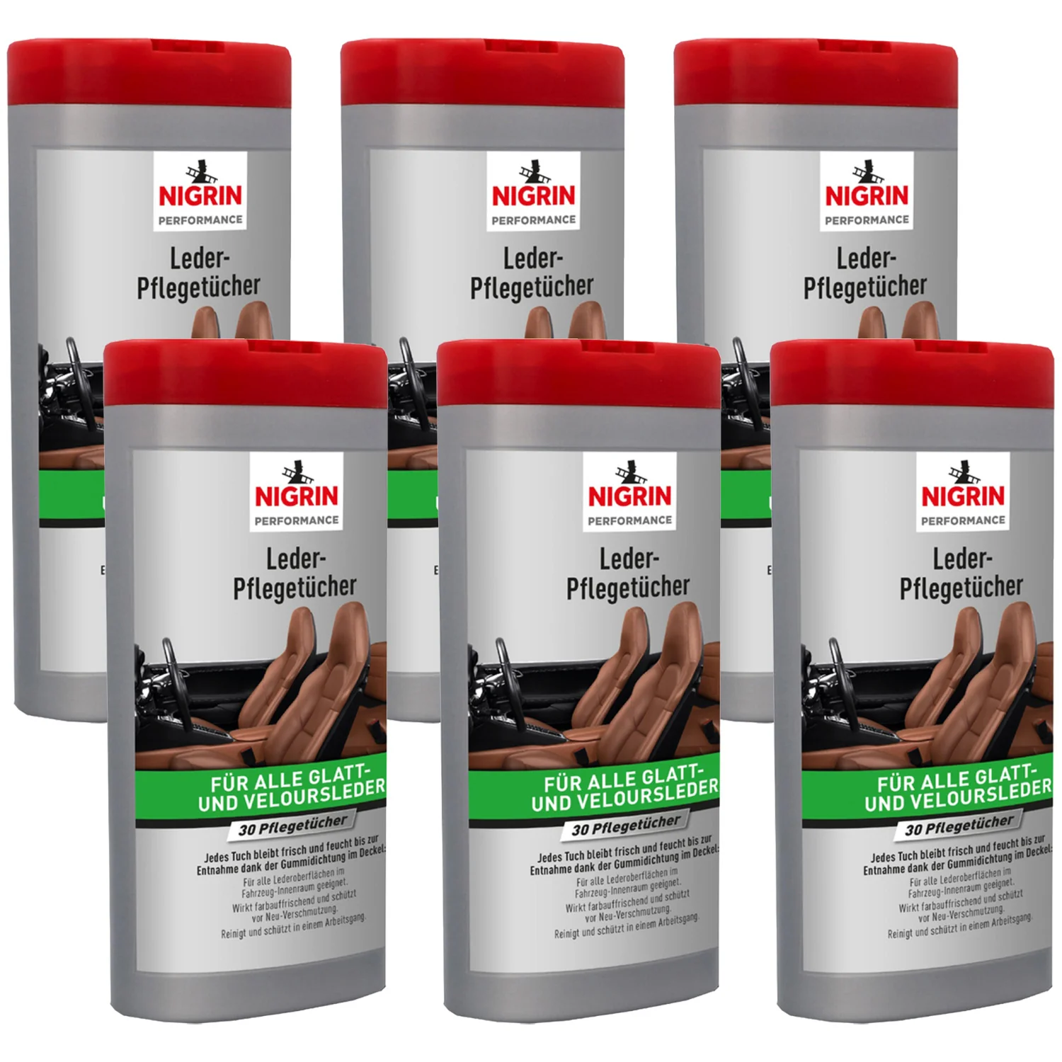 6x Performance Leder-Pflegetücher 30x