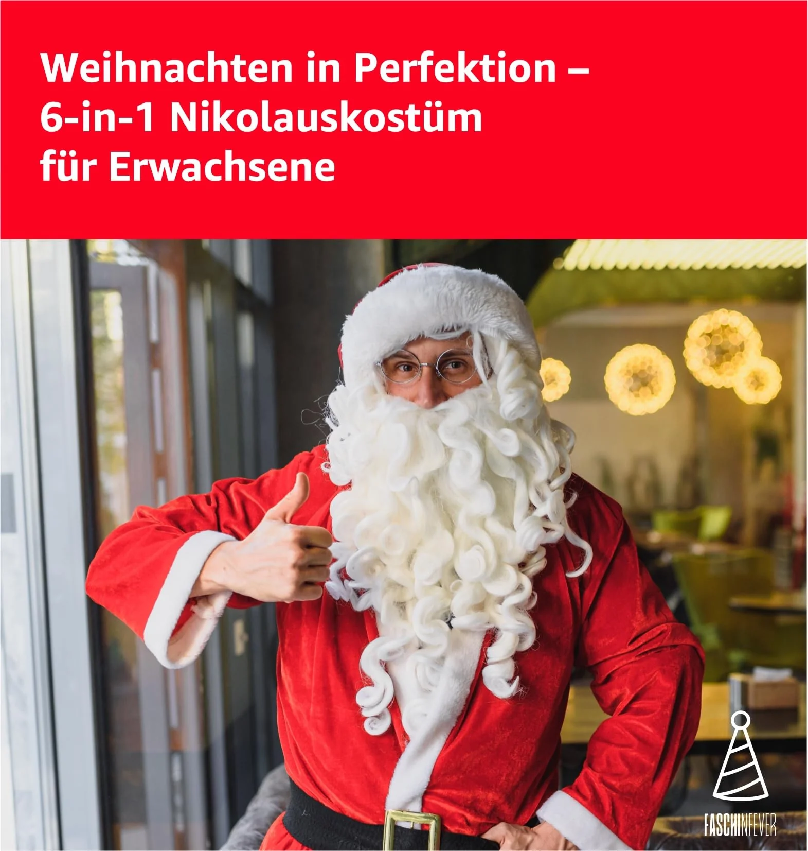 8 in 1 Set Santa Claus - Weihnachtsmannkostüm & Nikolauskostüm - für Weihnachten - Kostüm Nikolaus - Image 2