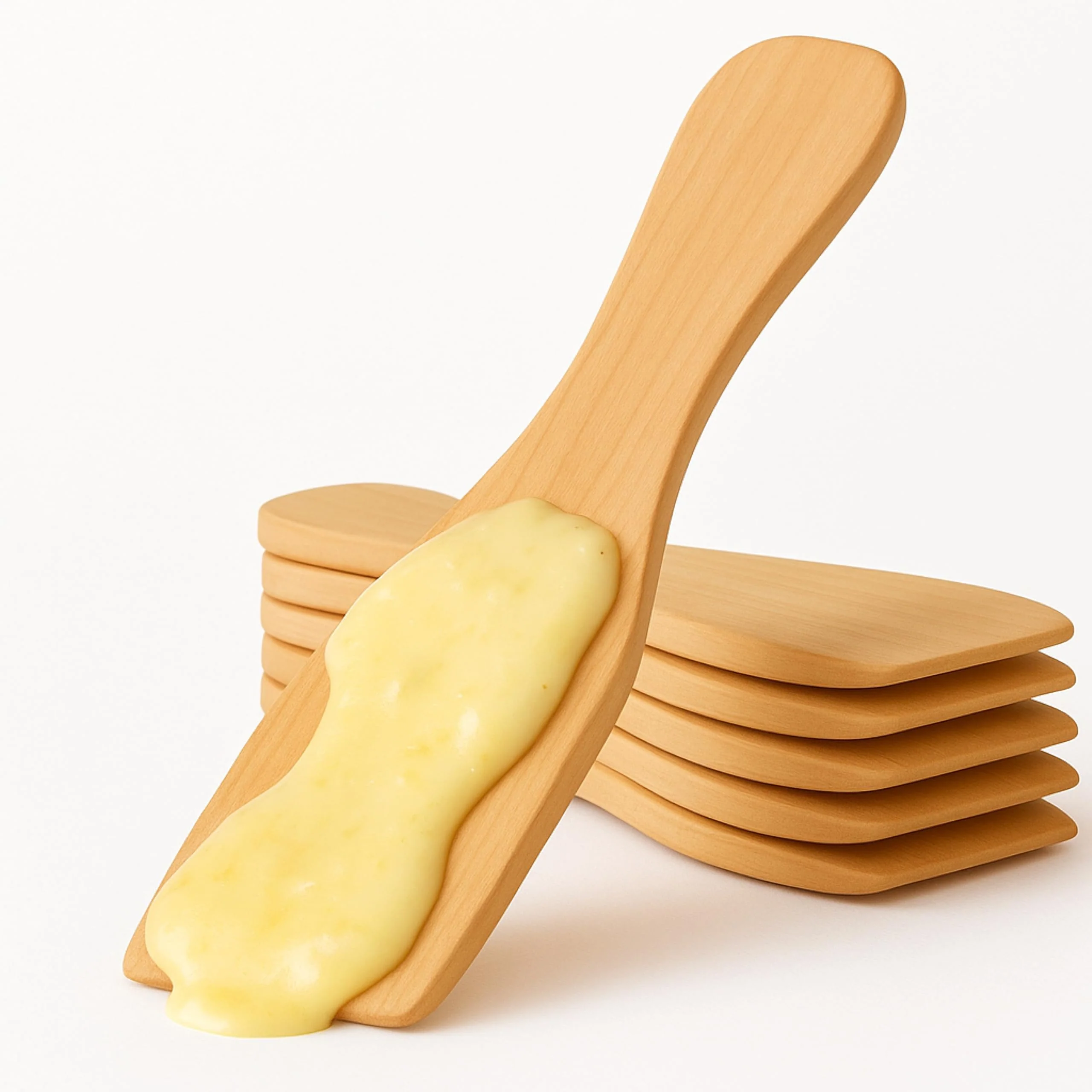 10x Raclette Schaber aus Holz - Praktische Racletteschieber / Käse-Spachtel für Raclette-Pfännchen