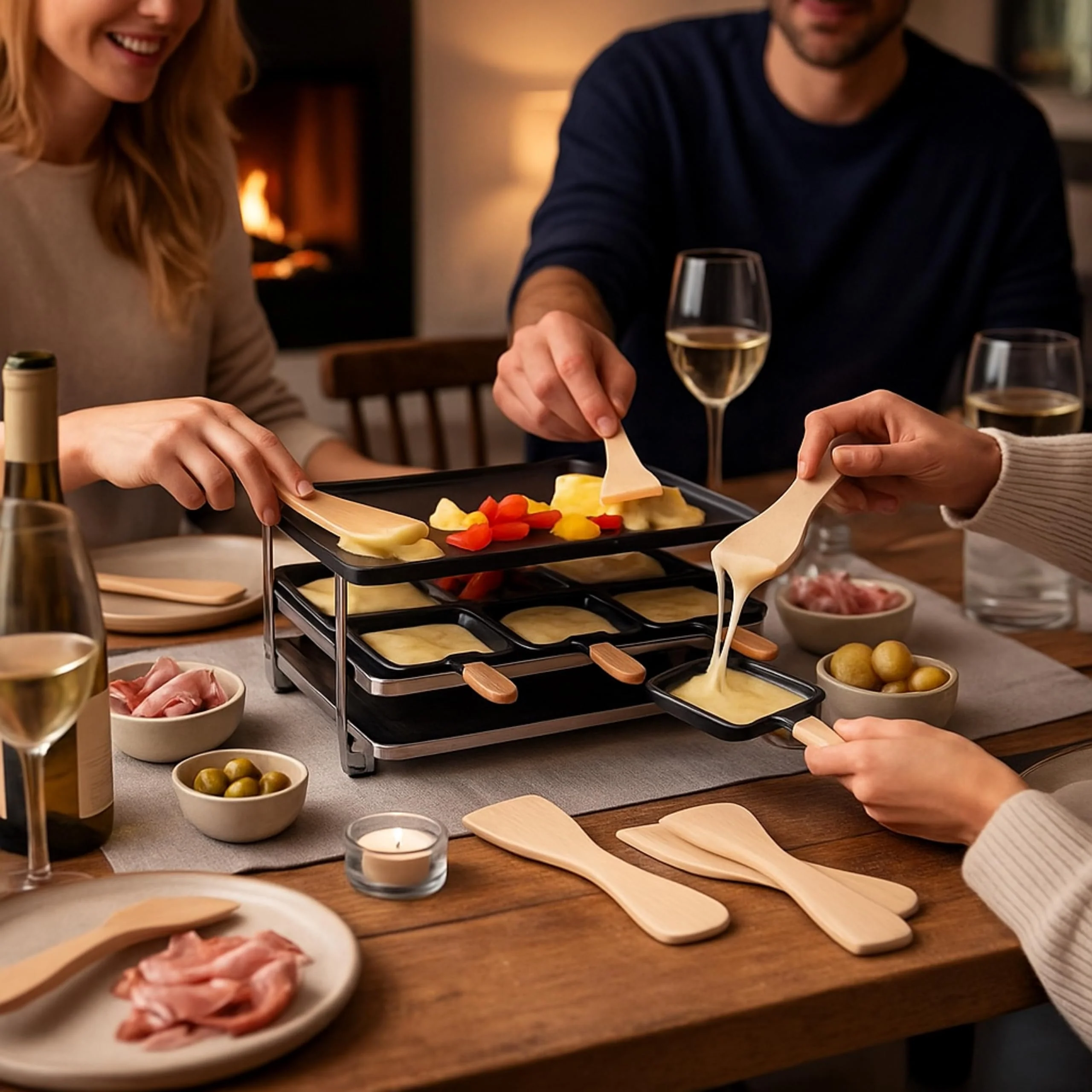 10x Raclette Schaber aus Holz - Praktische Racletteschieber / Käse-Spachtel für Raclette-Pfännchen - Image 4