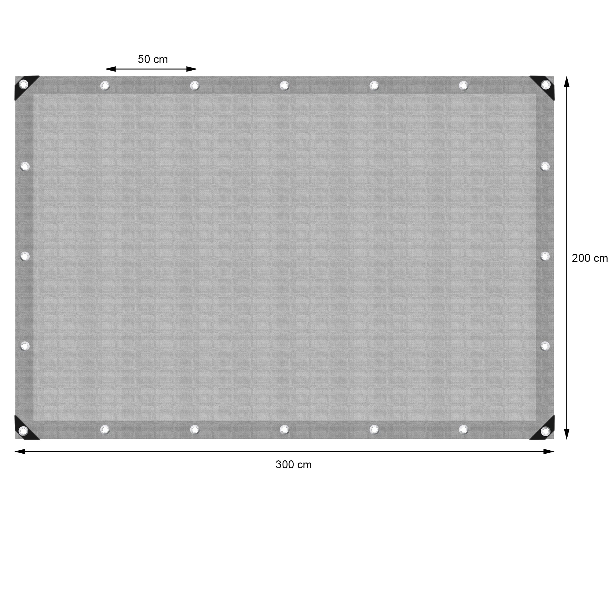 Abdeckplane mit Ösen, 2x3 m 180g/m², Grau, aus Polyethylen - Image 5