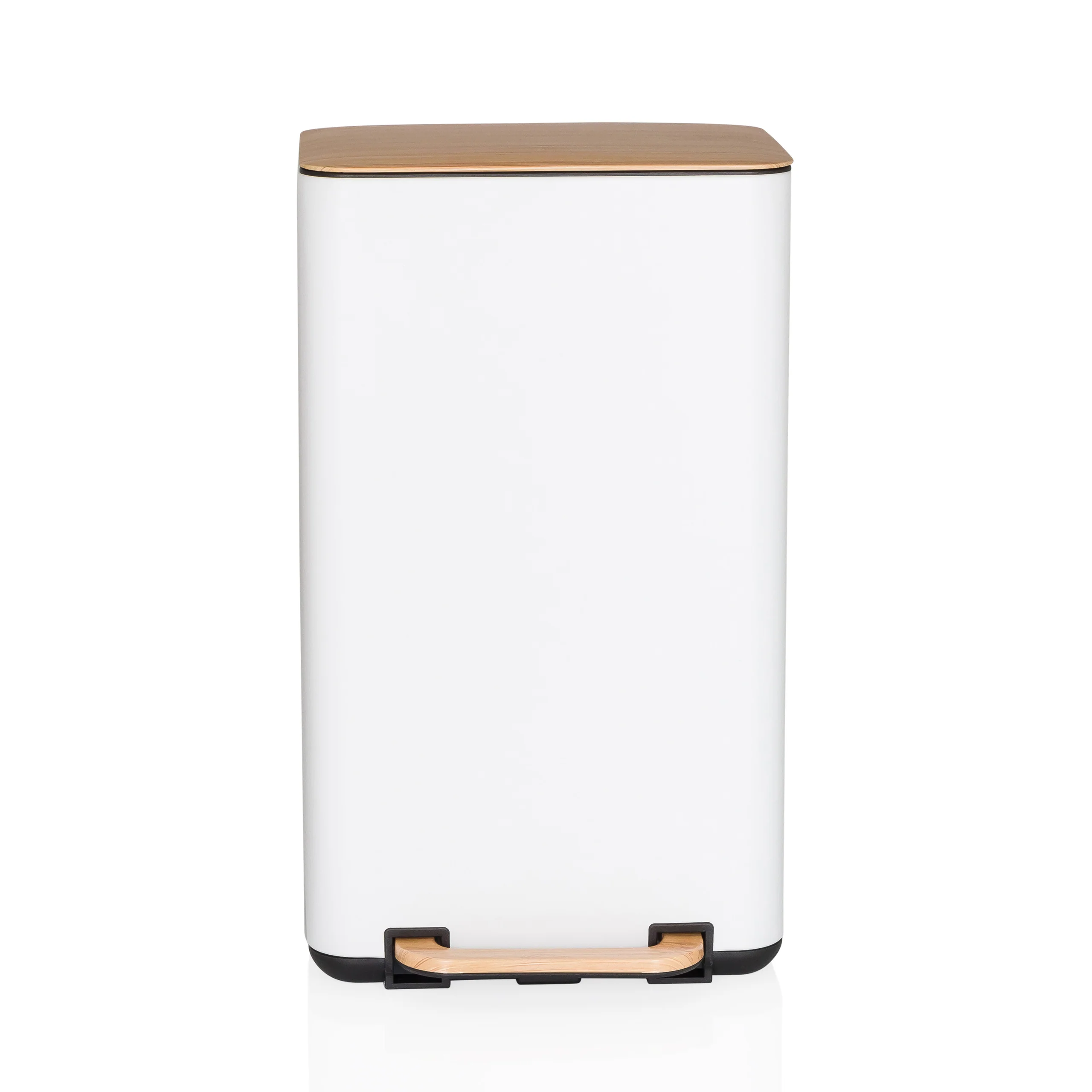 Abfallsammler / Mülleimer CLEAN NATURA 30L Holzoptik Stahl creme/walnuss hjh OFFICE - Image 4