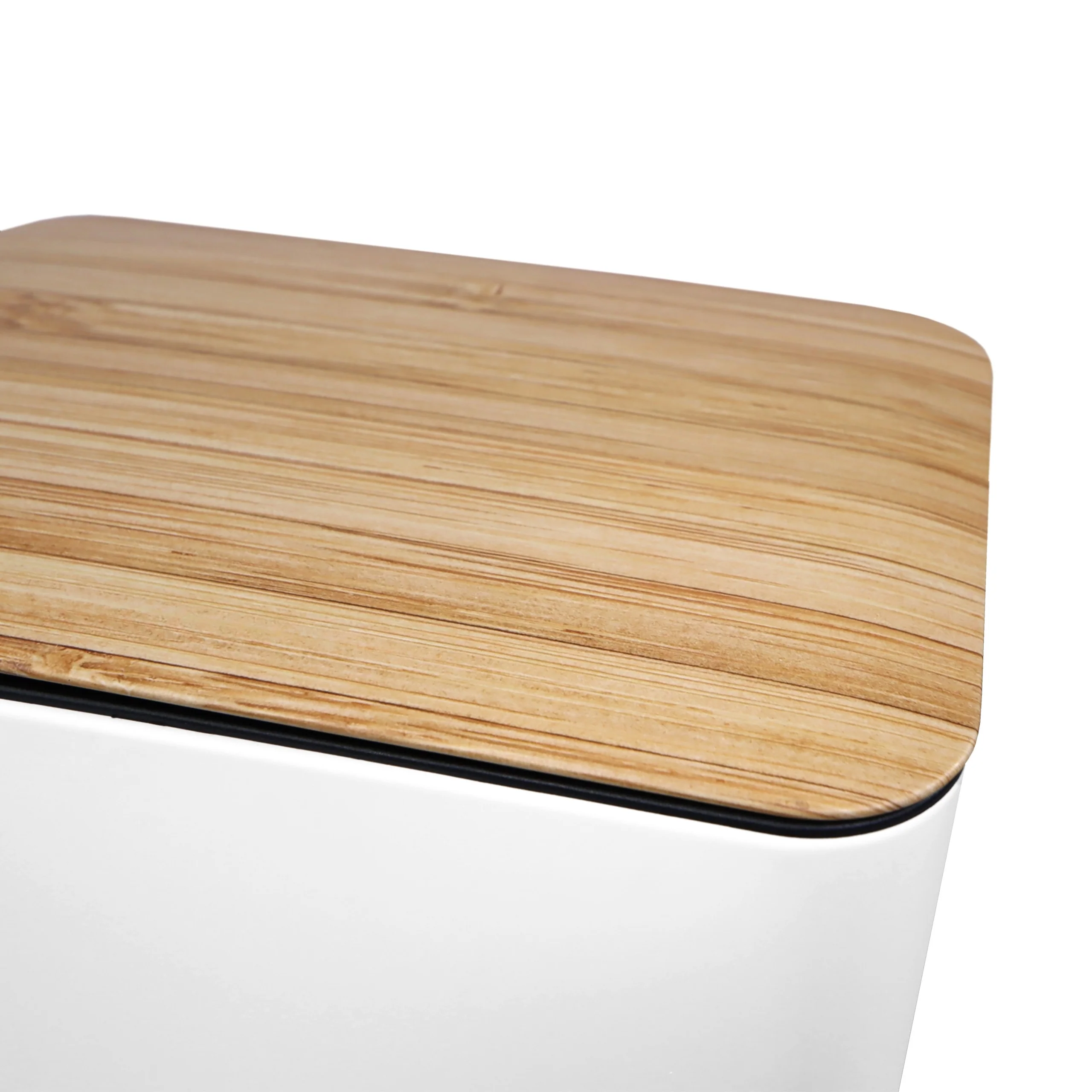 Abfallsammler / Mülleimer CLEAN NATURA 30L Holzoptik Stahl creme/walnuss hjh OFFICE - Image 7