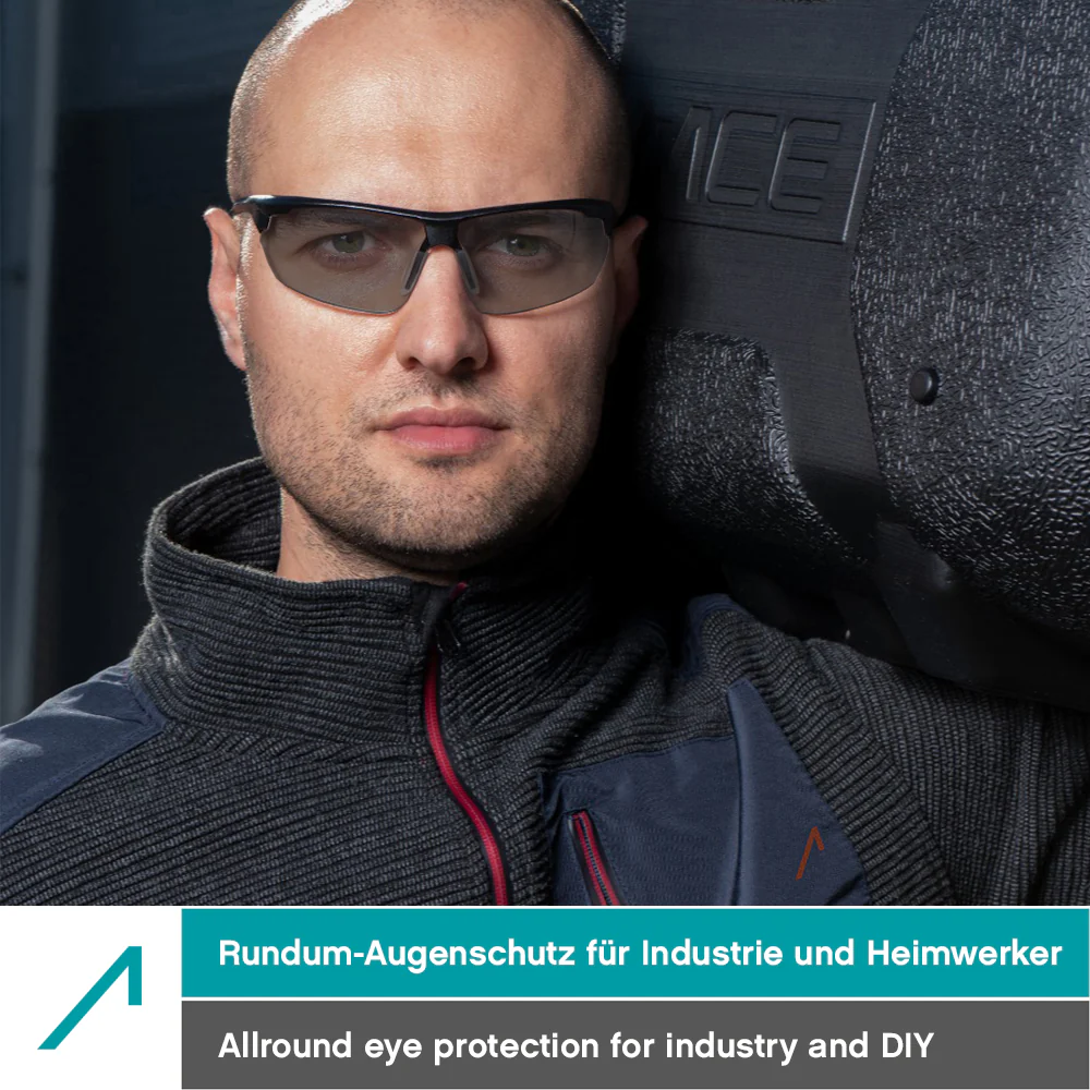 ACE Evo Schutzbrille - Antibeschlag-Arbeitsbrille für Arbeit, Airsoft, Schießsport etc. - Getönt - Image 3