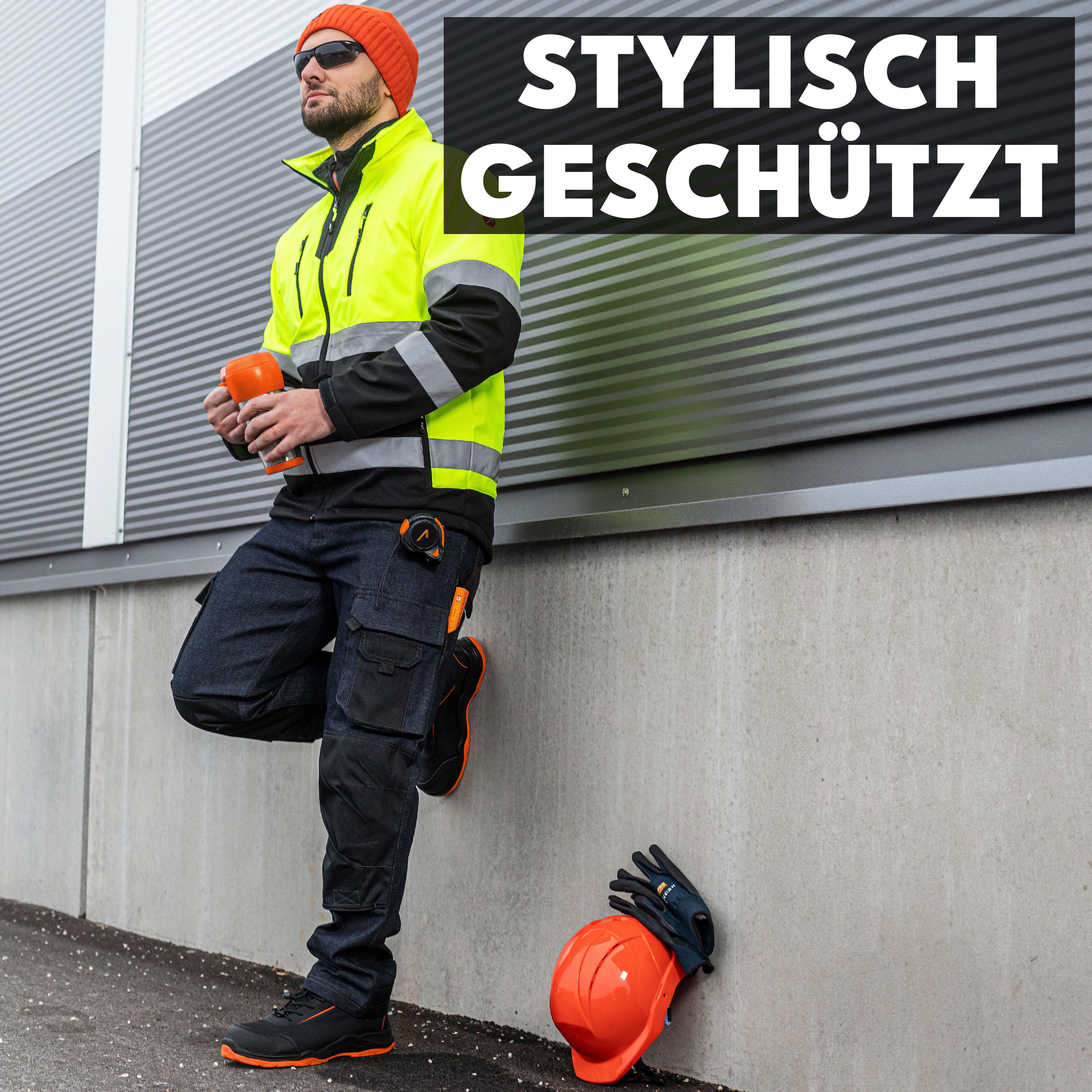 ACE Neon Warnschutz-Jacke - Softshell-Warnjacke mit abnehmbarer Kapuze - Image 7