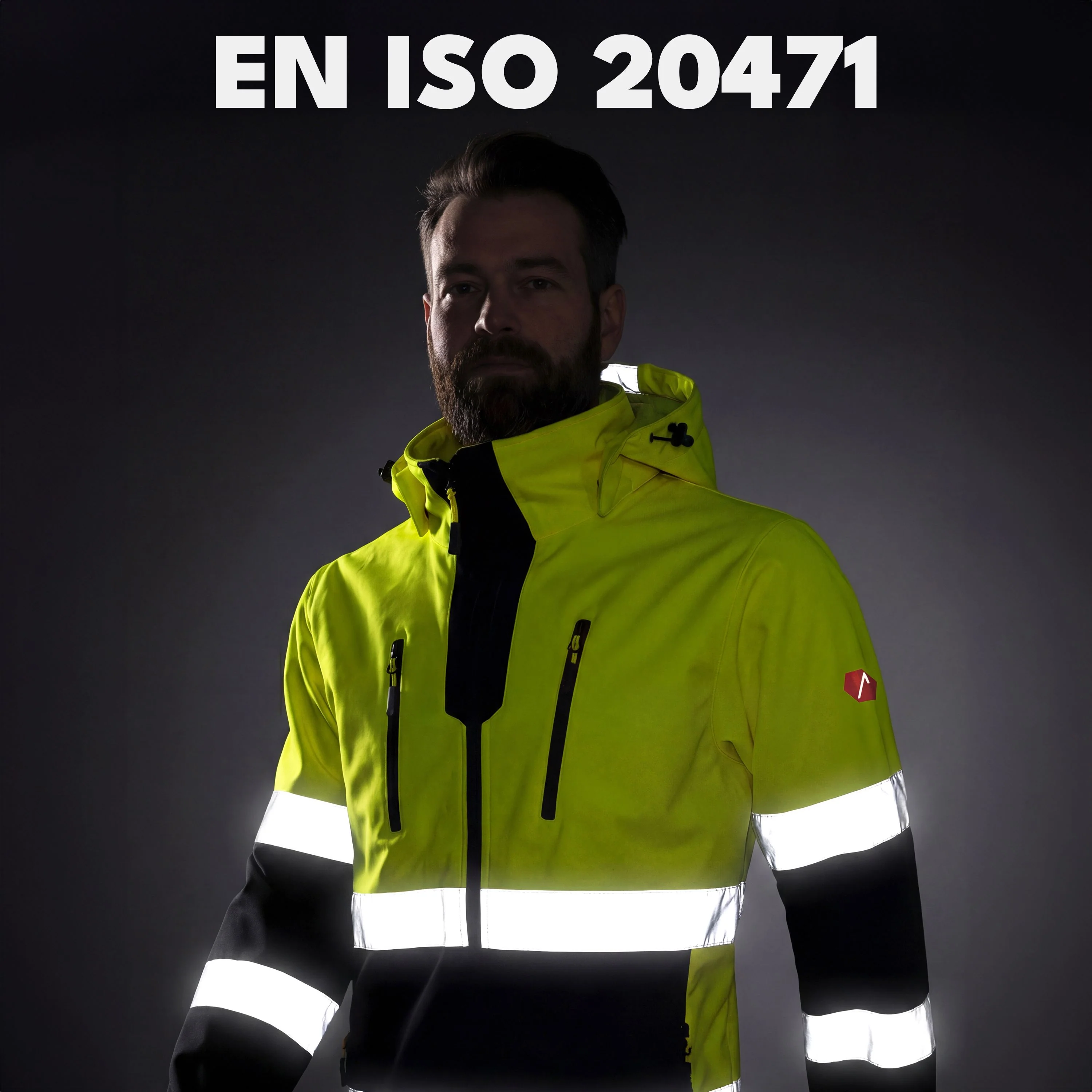 ACE Neon Warnschutz-Jacke - Softshell-Warnjacke mit abnehmbarer Kapuze - Image 9