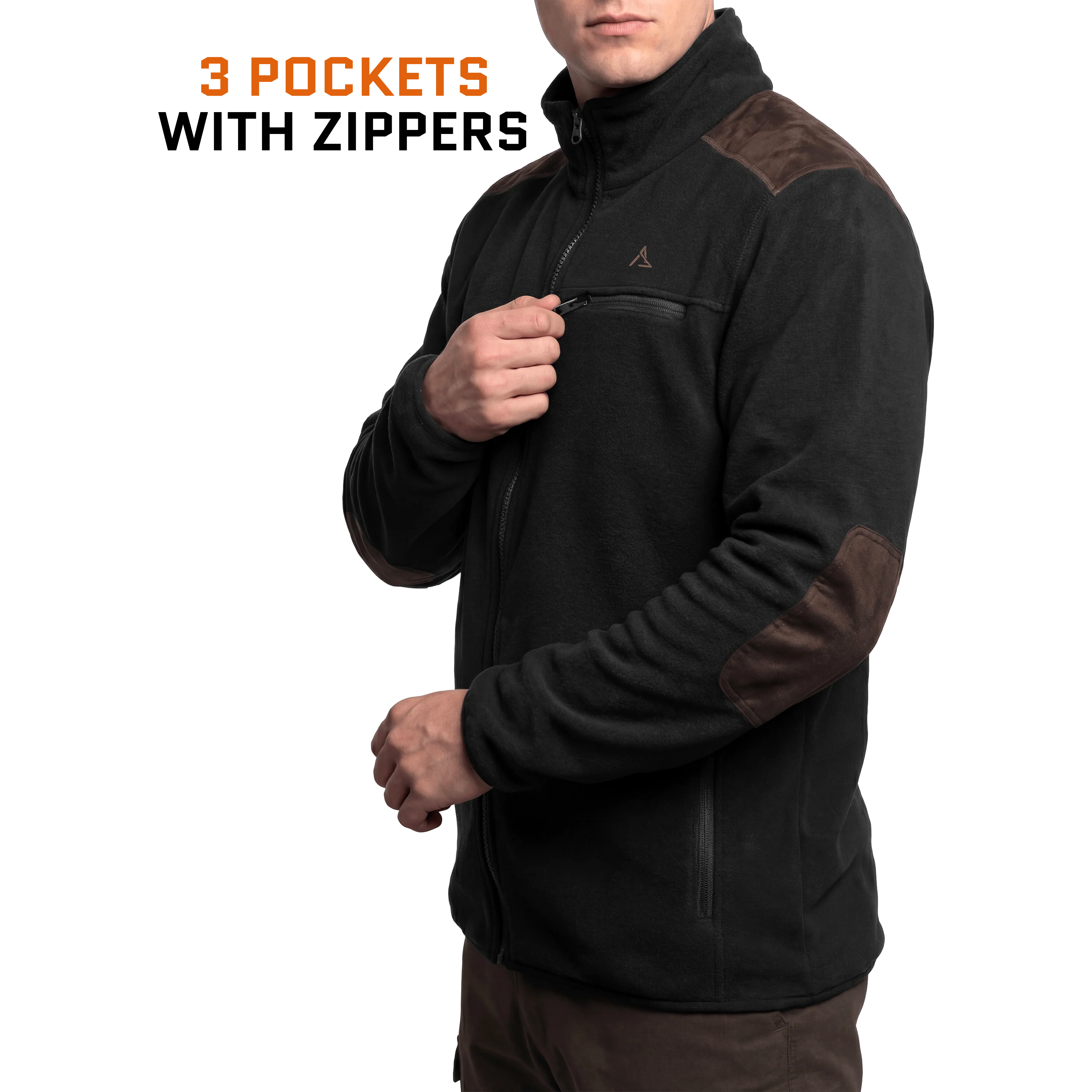 ACE Schakal Jäger-Fleecejacke für Herren - Outdoor-Jacke aus Fleece für Männer - Oliv - Image 2