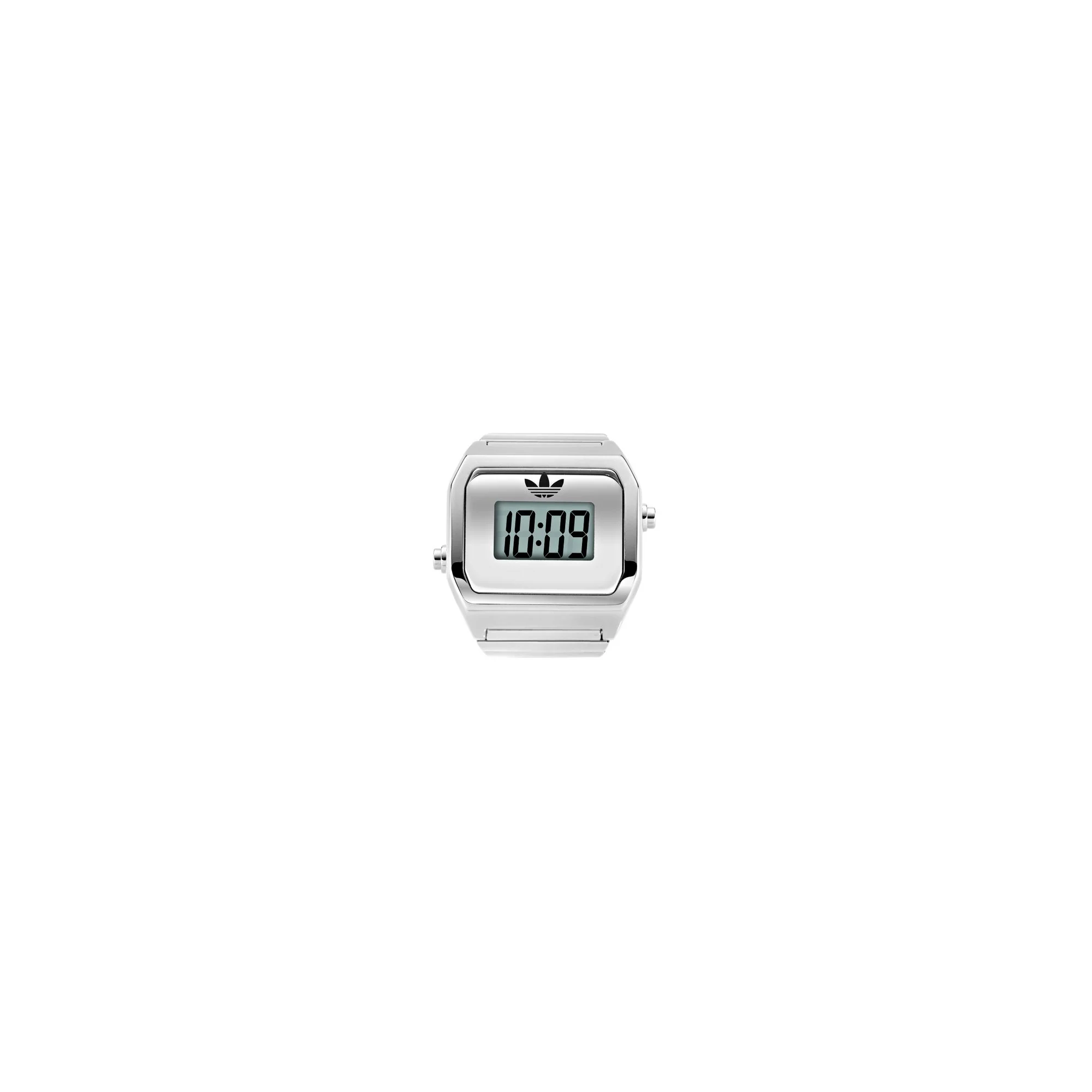 Adidas Damen Ring Uhr DIGITAL TWO RING Edelstahl silber AOST26037