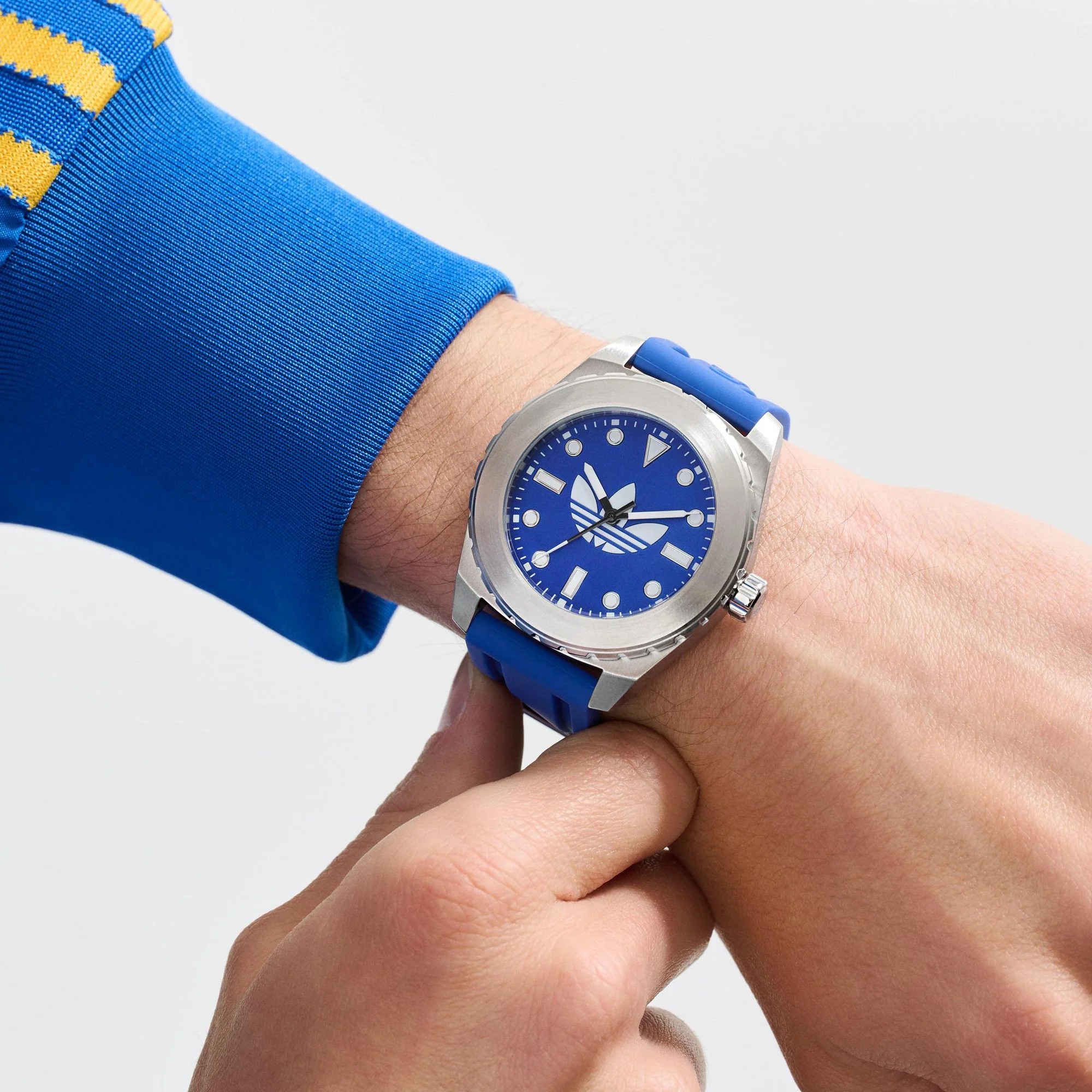 Adidas Herren Uhr Edelstahl Silikon blau AOSY25020 - Image 5