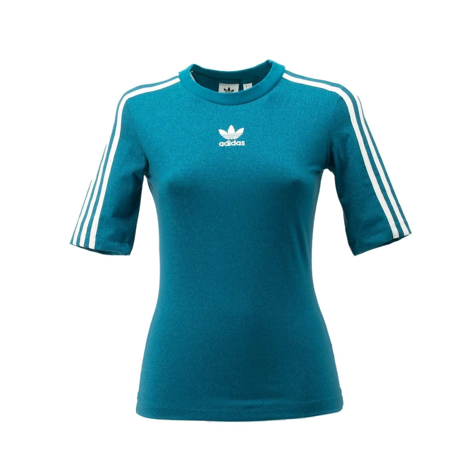 Adidas Originals Trefoil Glitter Glitzer Tee T-Shirt Damen grün EC1903 - Image 3
