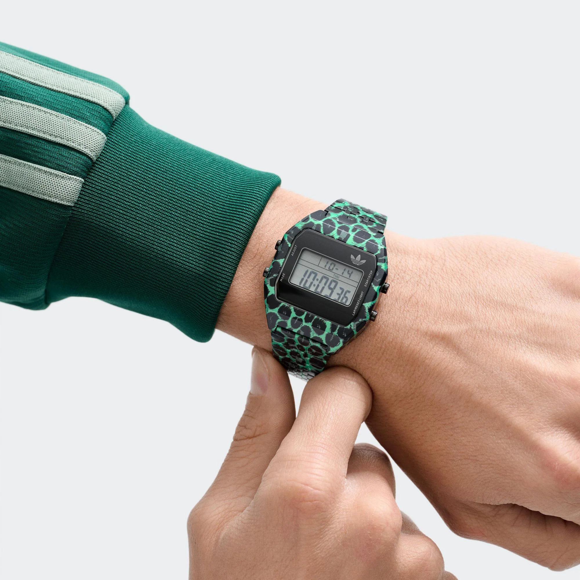 Adidas Unisex Uhr DIGITAL TWO Edelstahl schwarz-grün AOST26031 - Image 6