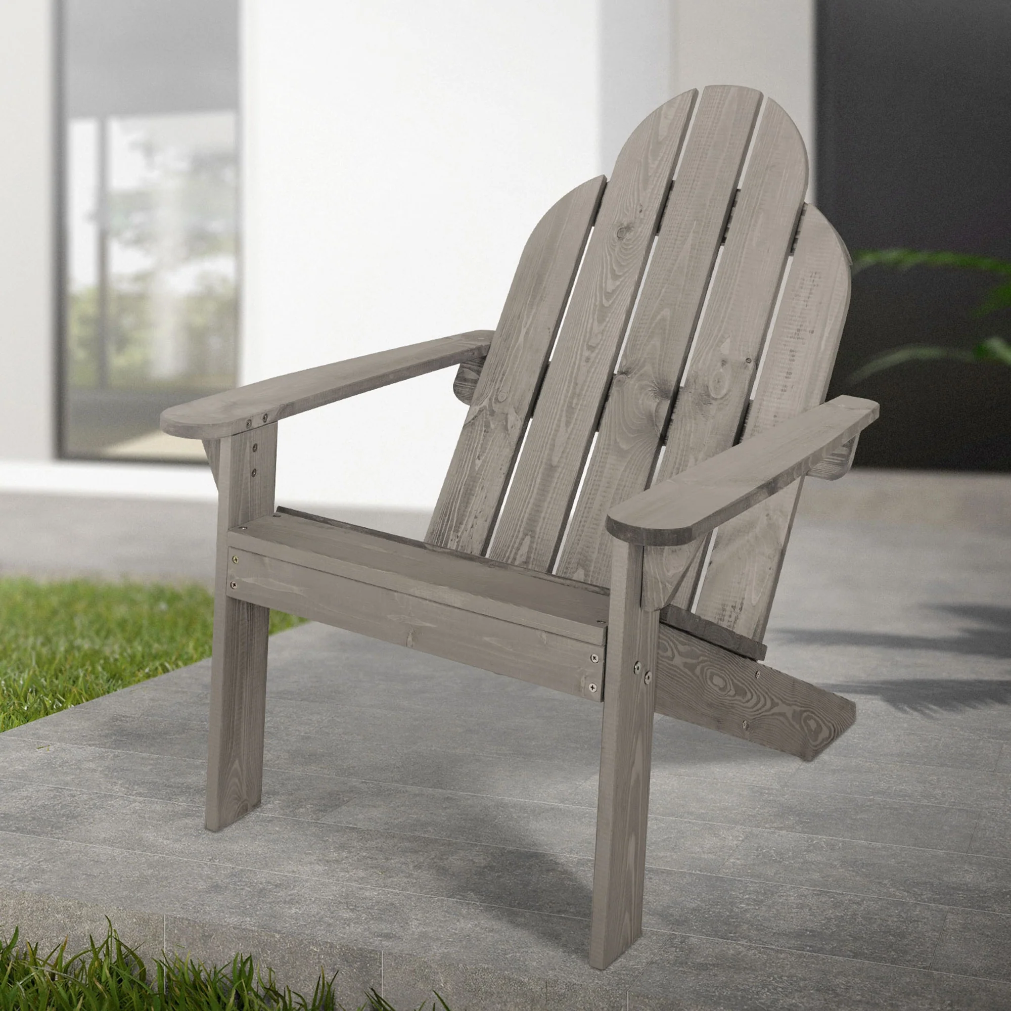 Adirondack-Stuhl aus Tannenholz Massiv, 92,5x70x89 cm, Grau - Image 2