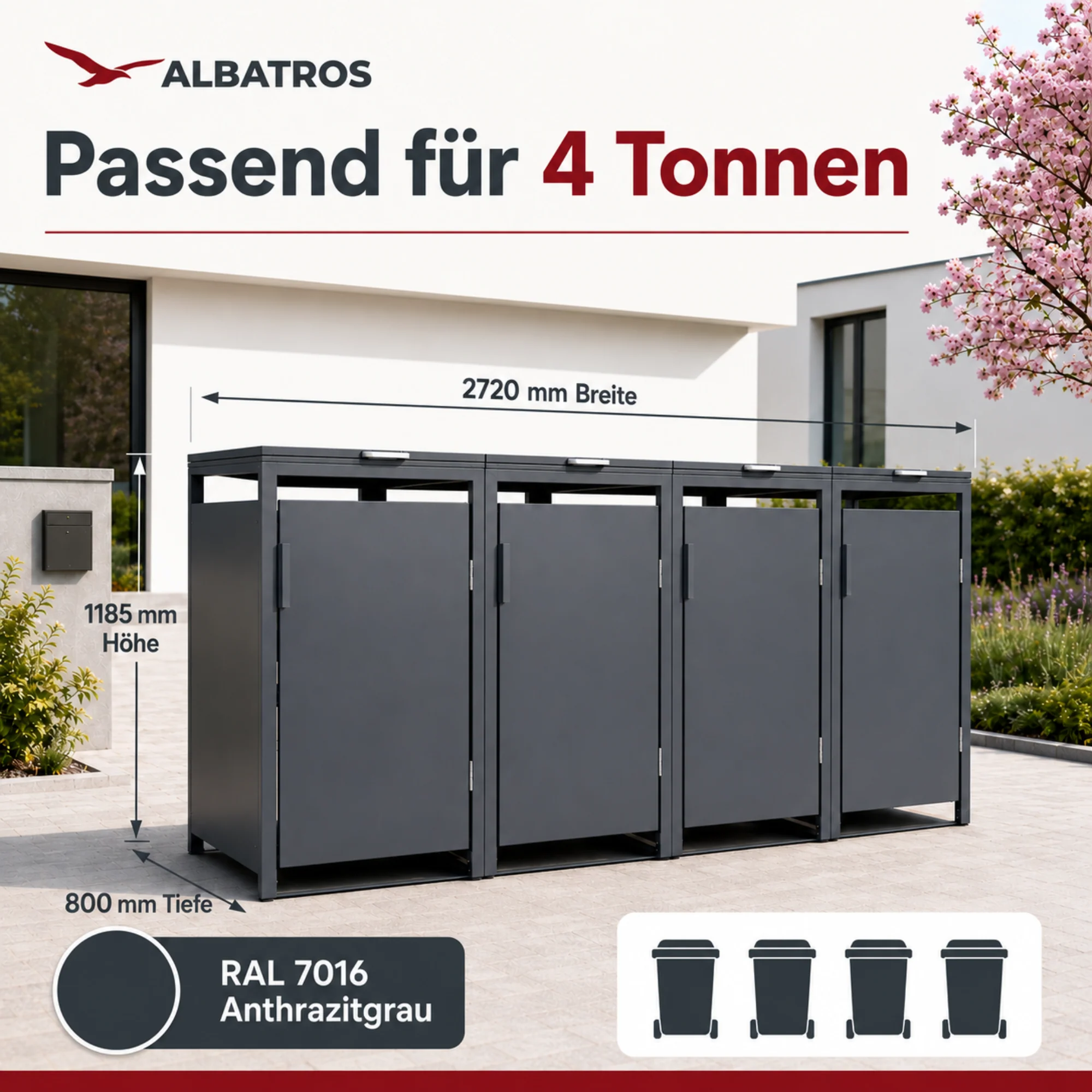 Albatros Mülltonnenbox für Hauswände 3er, MTW3 - Image 13