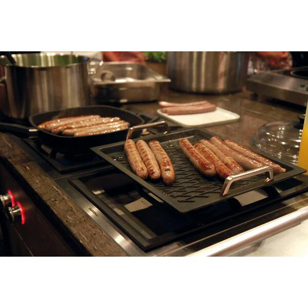 AMT GASTROGUSS Poêle à frire carrée, compatible avec l'induction, longueur  280 mm, motif BBQ - Image 3