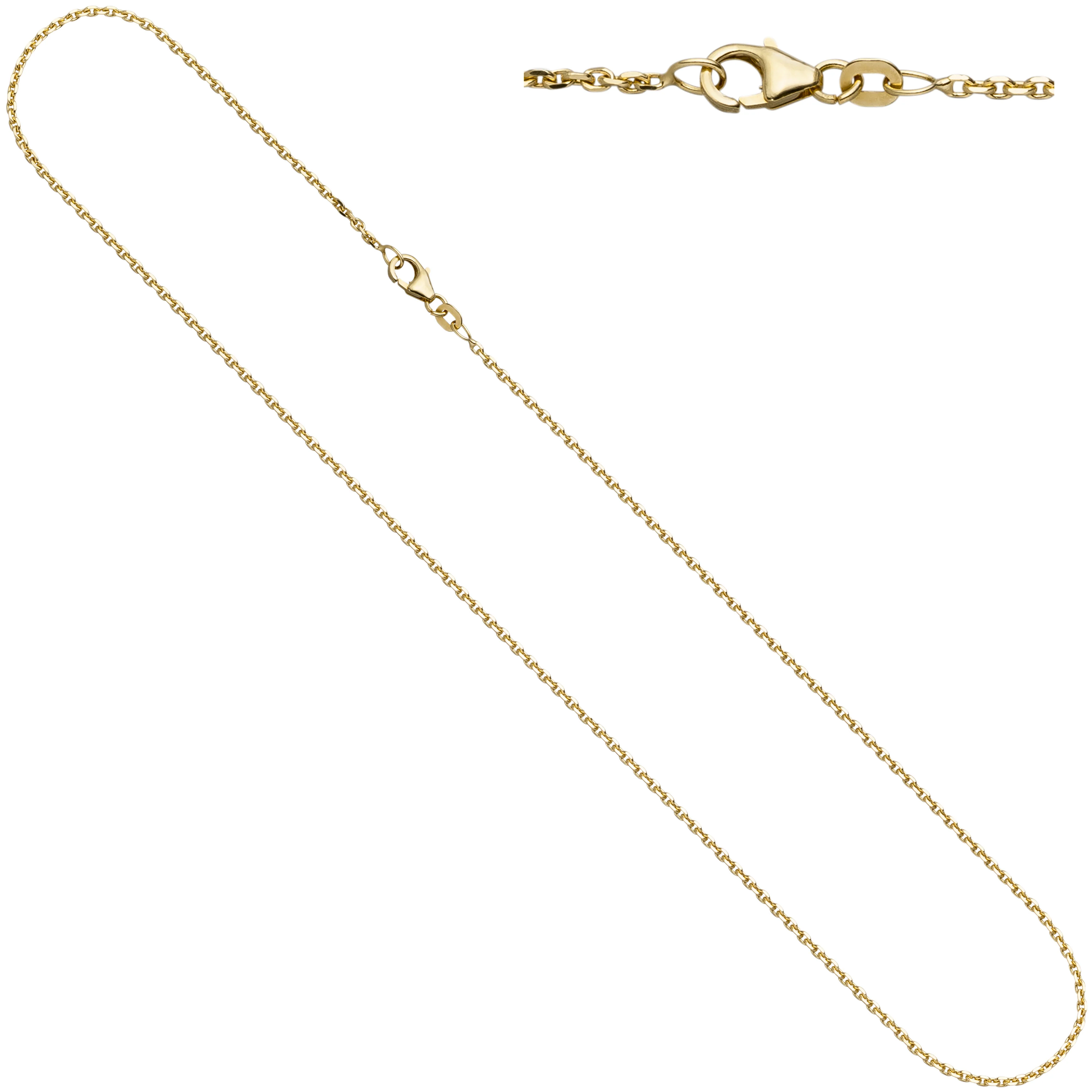 Ankerkette 333 Gelbgold diamantiert 1,6 mm 42 cm Gold Kette Halskette Goldkette - Image 2
