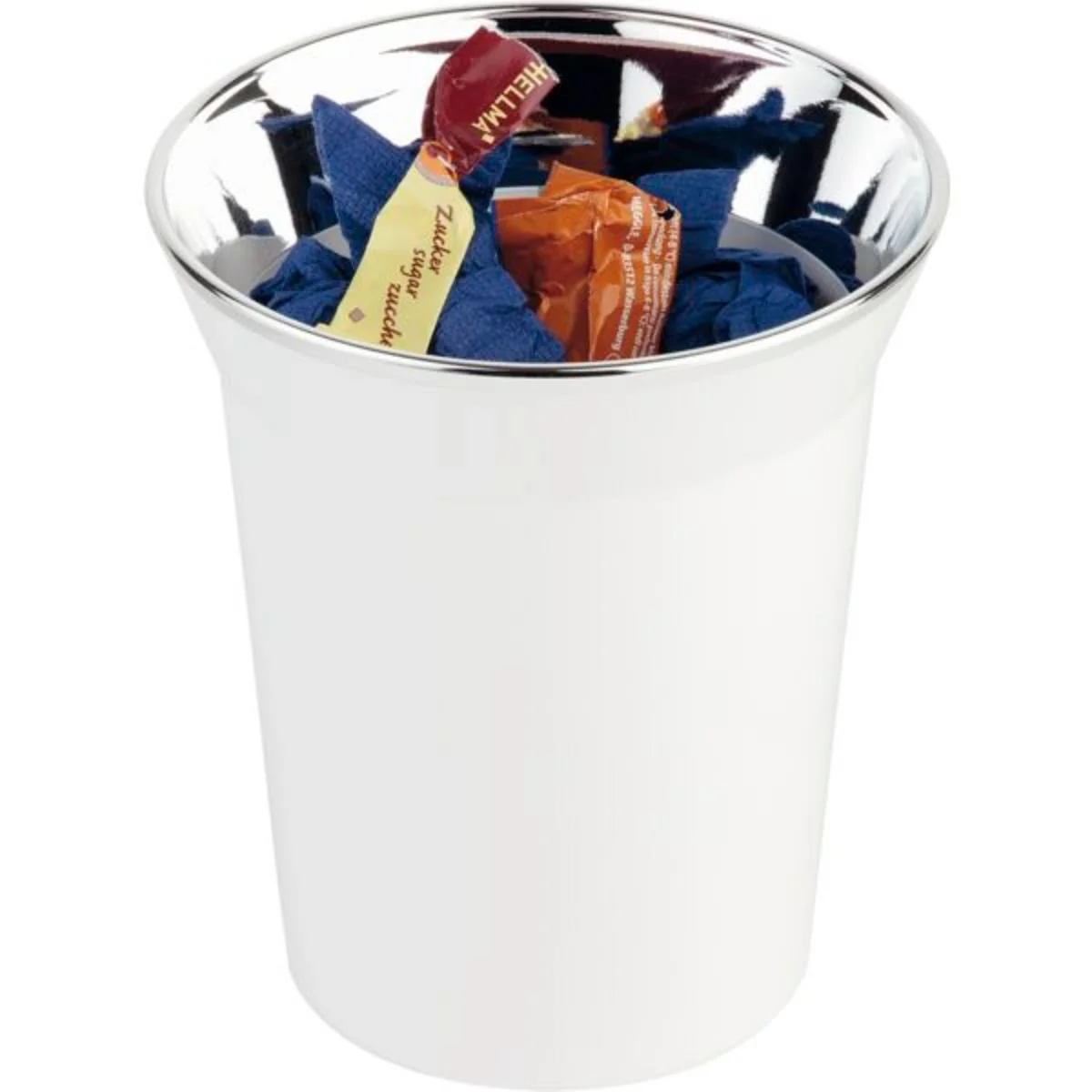 APS Top Chrom Tischabfall-/Besteckbehälter, weiß, weiß, Inhalt: 1 Liter - Image 2