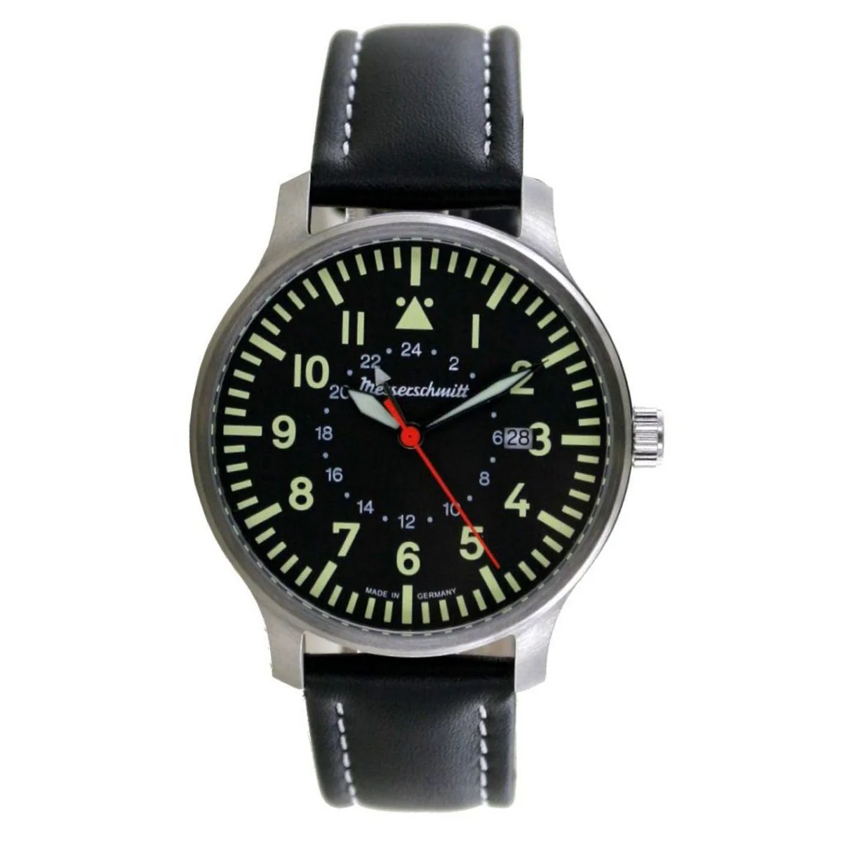 Aristo Herren Messerschmitt Uhr Flieger GMT ME-3H84GMT-1 Leder