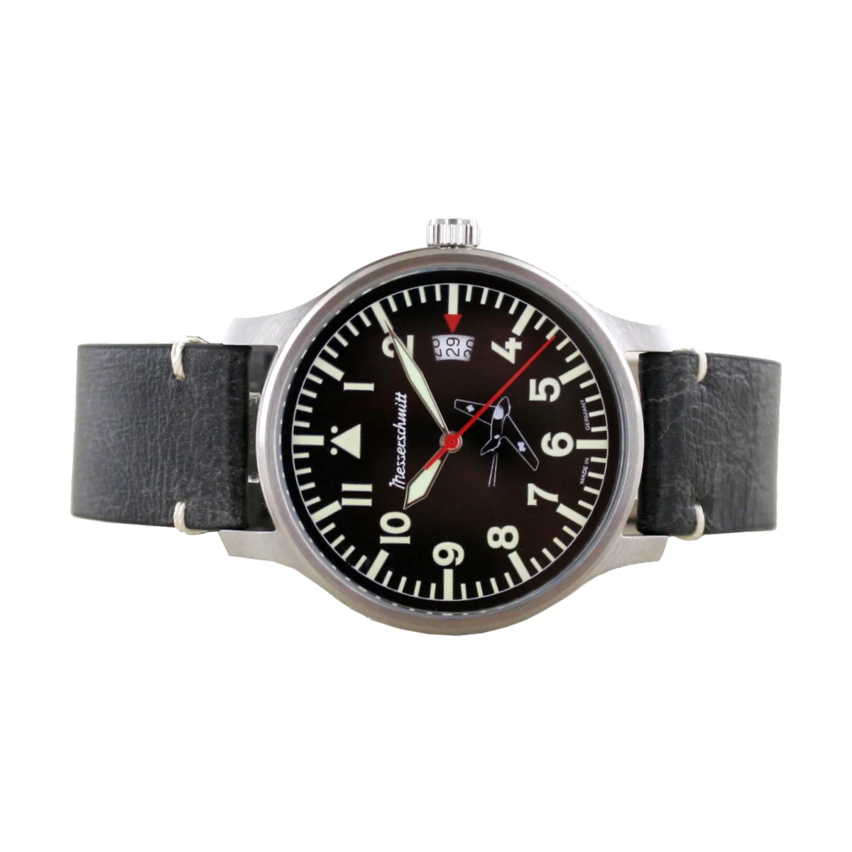 Aristo Herren Messerschmitt Uhr Fliegeruhr - Komet 80 Jahre - ME163-80-2 Leder - Image 2