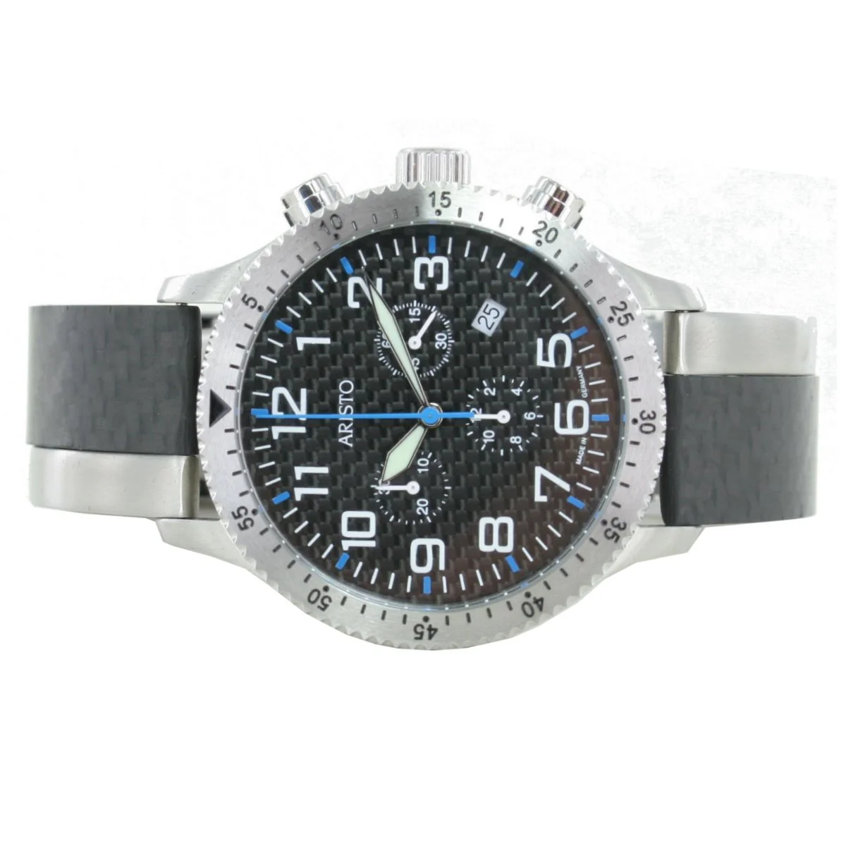 Aristo Herren Uhr Chronograph Carbon Edelstahl Trophy Spange 7H106B - Image 2