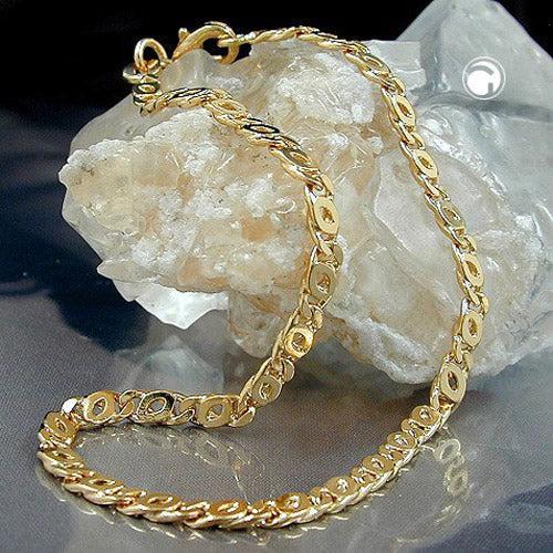 Armband 3mm Tigerauge zweifach diamantiert vergoldet AMD 21cm - Image 2