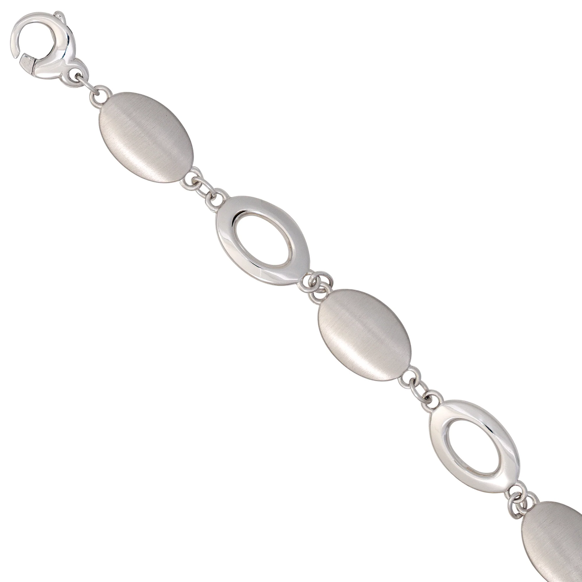 Armband 585 Gold Weißgold mattiert 19 cm Goldarmband Karabiner - Image 2