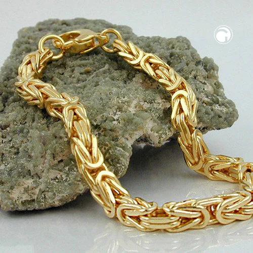 Armband 5x5mm Königskette vierkant vergoldet AMD 21cm