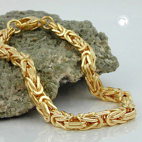 Armband 6x6mm Königskette vierkant vergoldet AMD 23cm - Image 2
