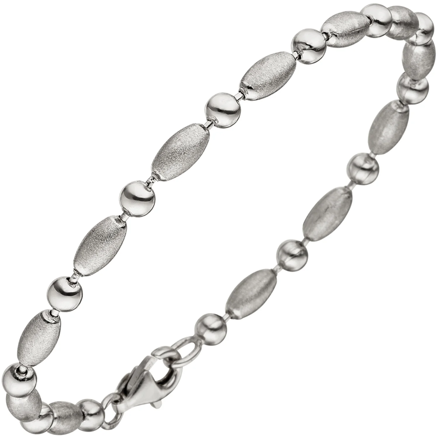 Armband 925 Sterling Silber teil matt 19 cm Silberarmband