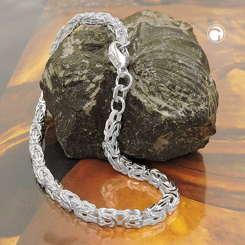 Armband ca.3mm Königskette vierkant glänzend Silber 925 18cm - Image 2