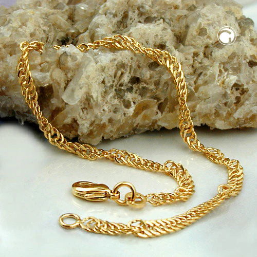 Armband Singapur 3mm diamantiert vergoldet AMD 19cm - Image 2