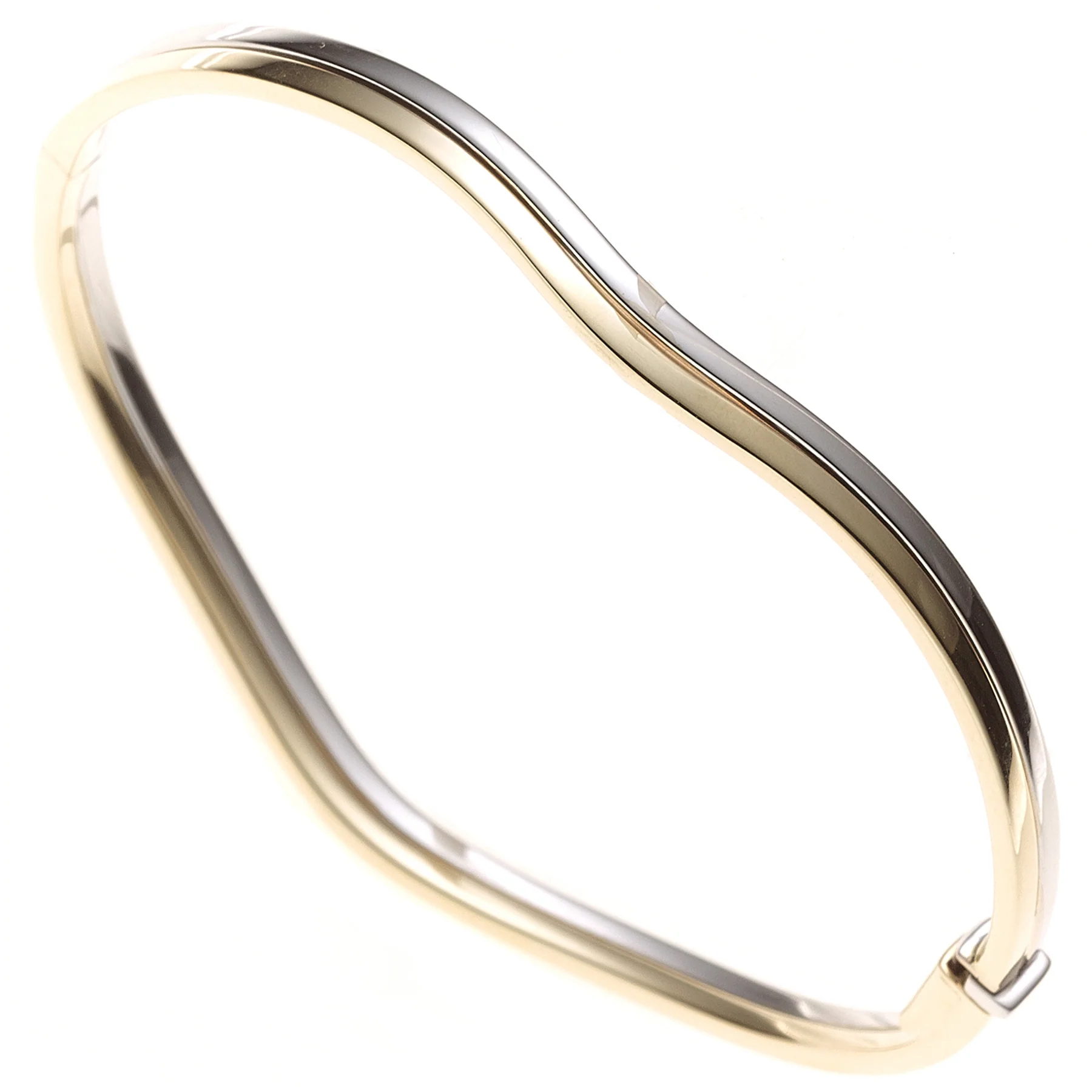 Armreif Armband oval 585 Gold Gelbgold Weißgold bicolor
