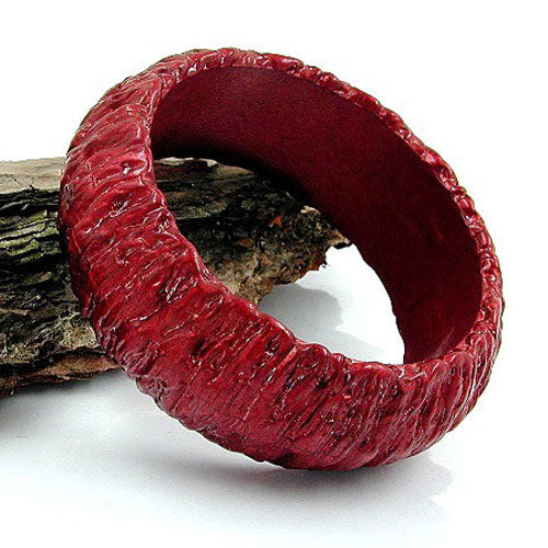 Armreif, Borke, 87x28mm rot-metallic