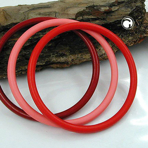 Armreifen 75x15mm Ringspiel mit 3 Kunststoffringen in unterschiedlichen rot-Farbtönen - Image 2