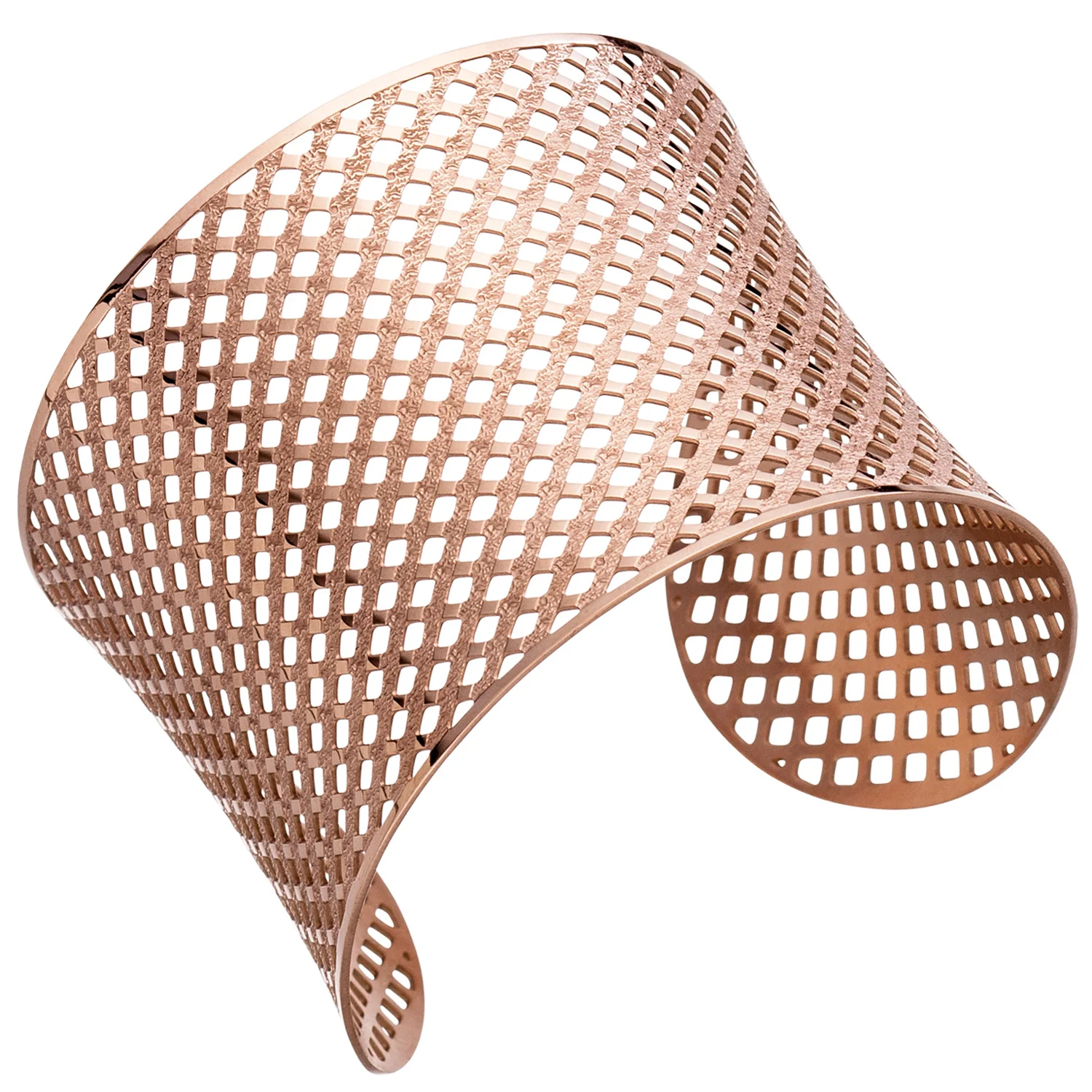 Armspange / offener Armreif aus Edelstahl rotgold farben beschichtet Armband